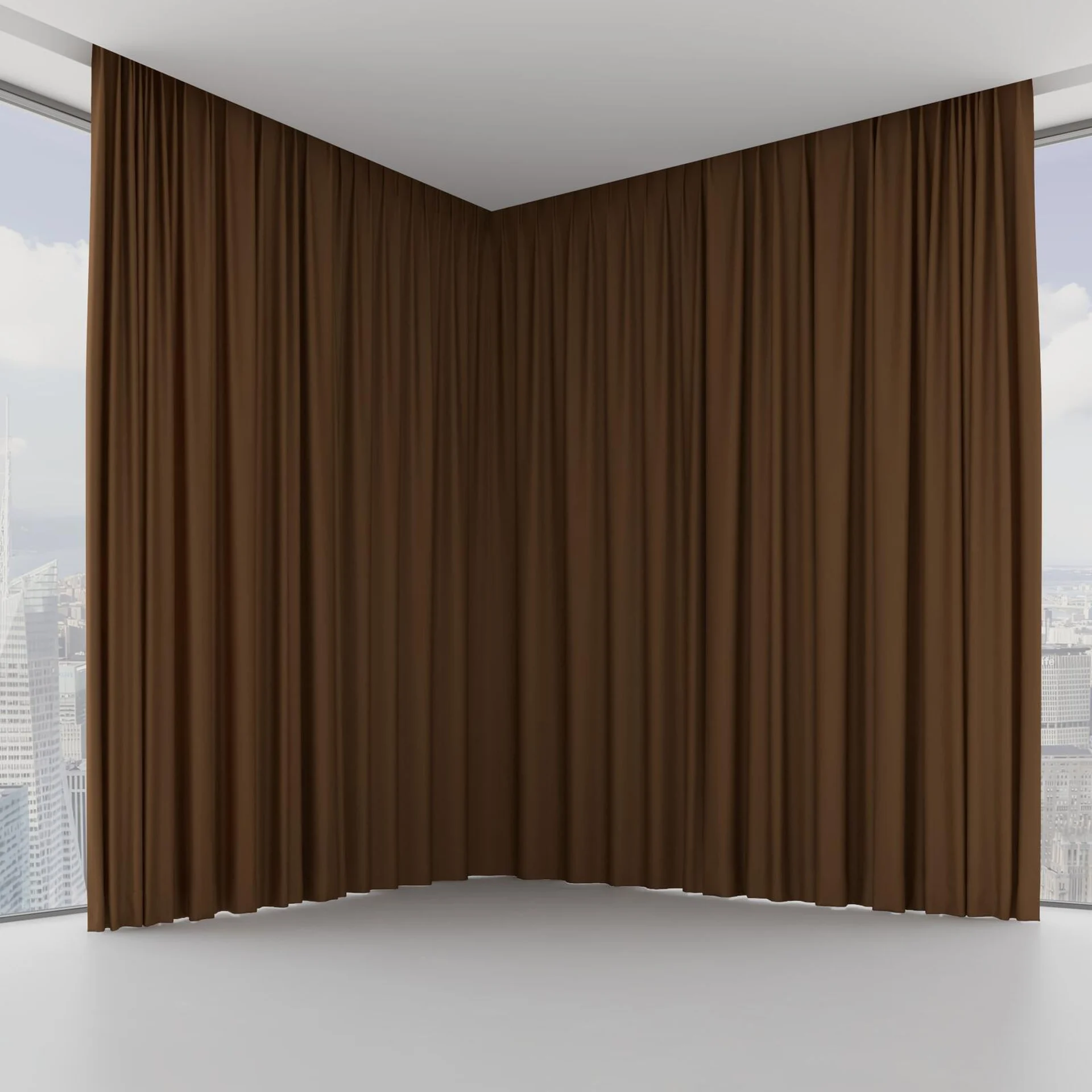 Front view of Eternal Raw Sienna, on hidden rail