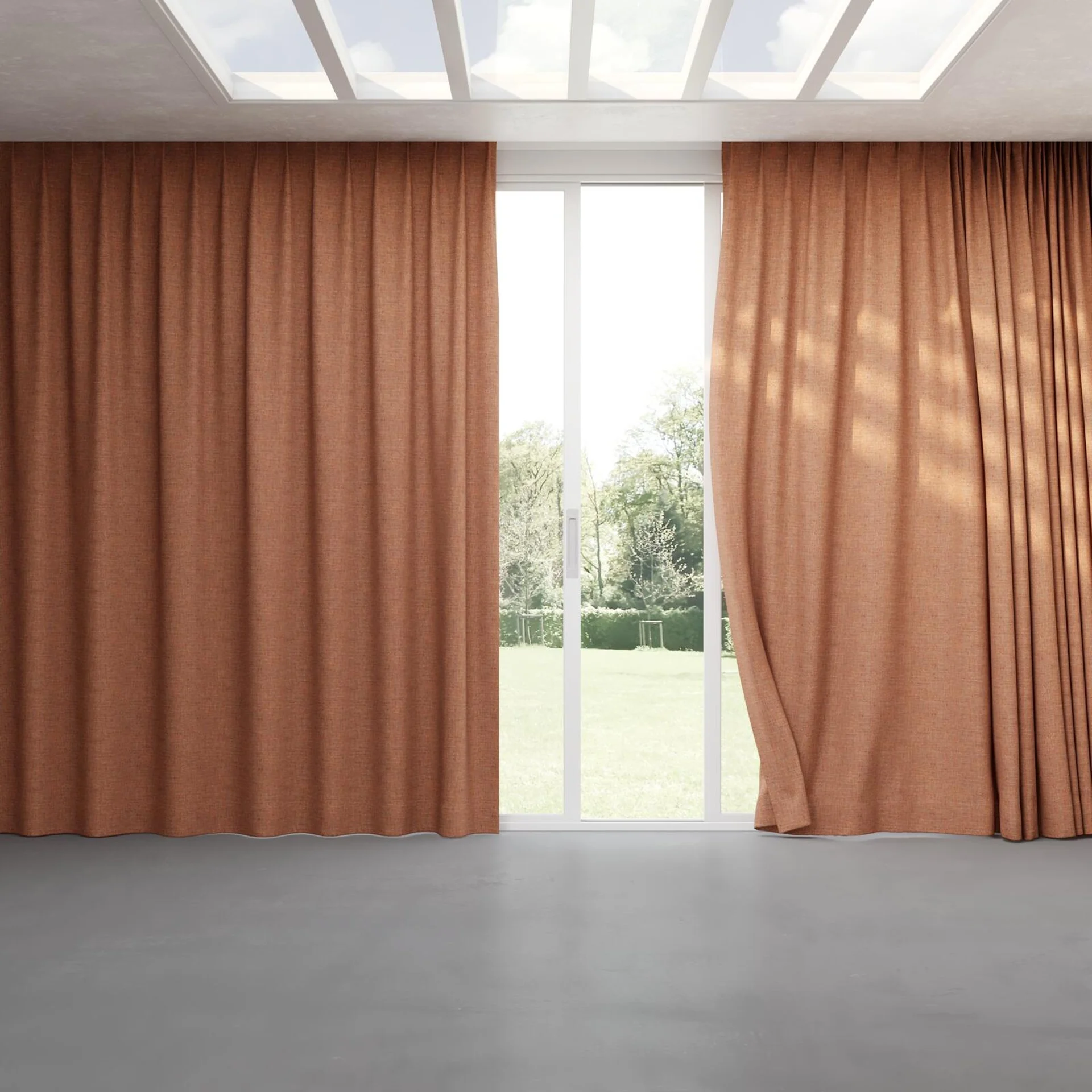 Full view of Dryland Sierra, pinch pleat