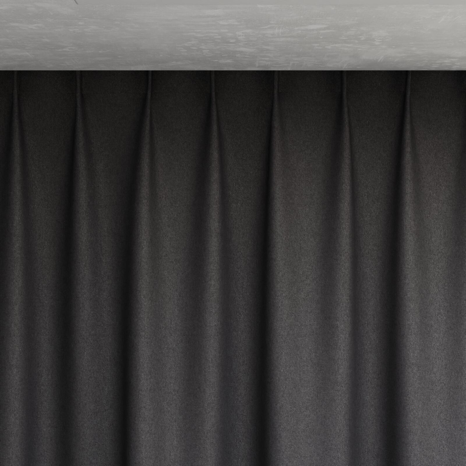 Top view of Woolly/Woolen Anthracite, pinch pleat