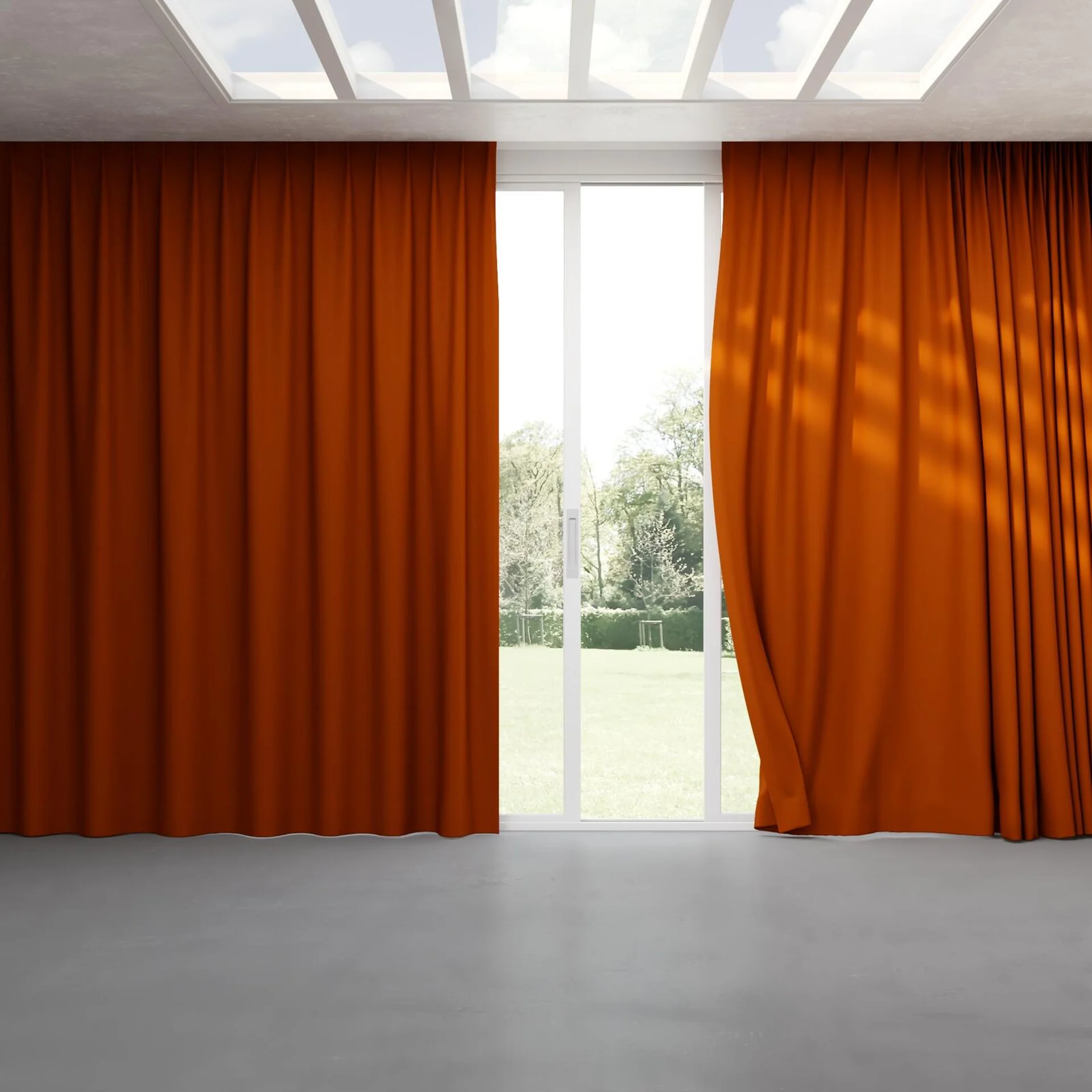 Full view of Vela Clementine, pinch pleat