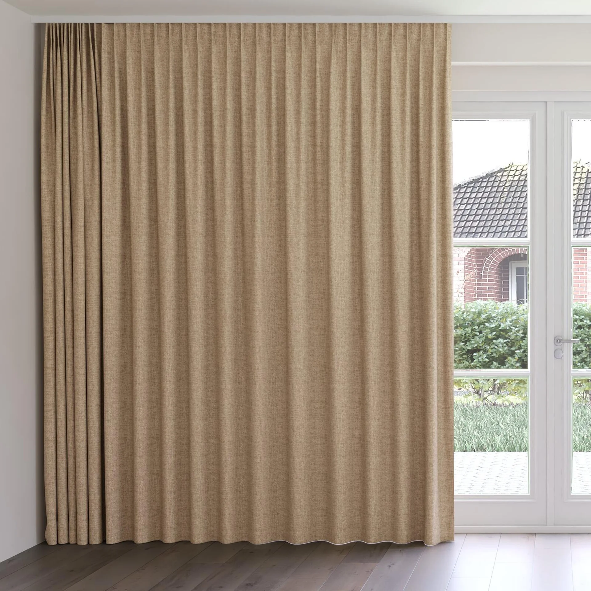 Front view of Earthwild Camel, on curtain rail