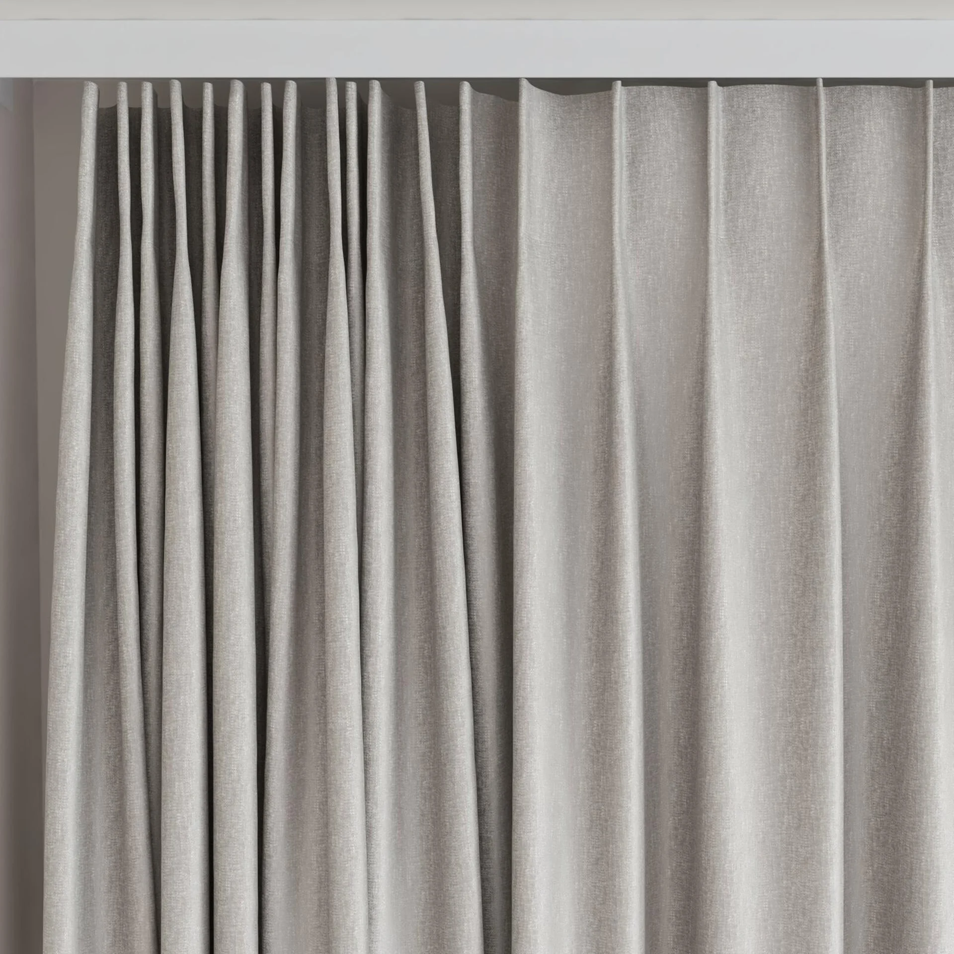 Top view of Rewind Dove, on curtain rail