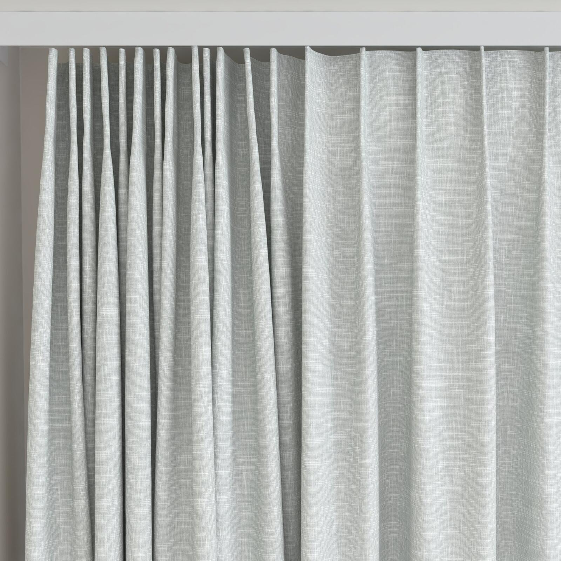 Top view of Artemis Glass, on curtain rail