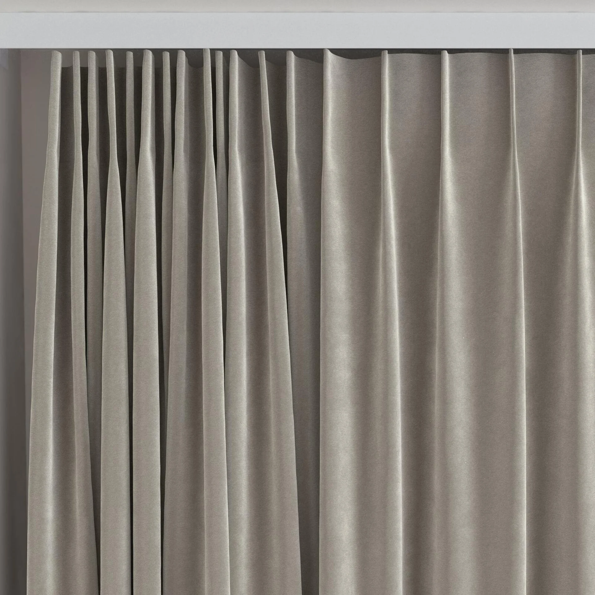Top view of Vienna Platinum, on curtain rail