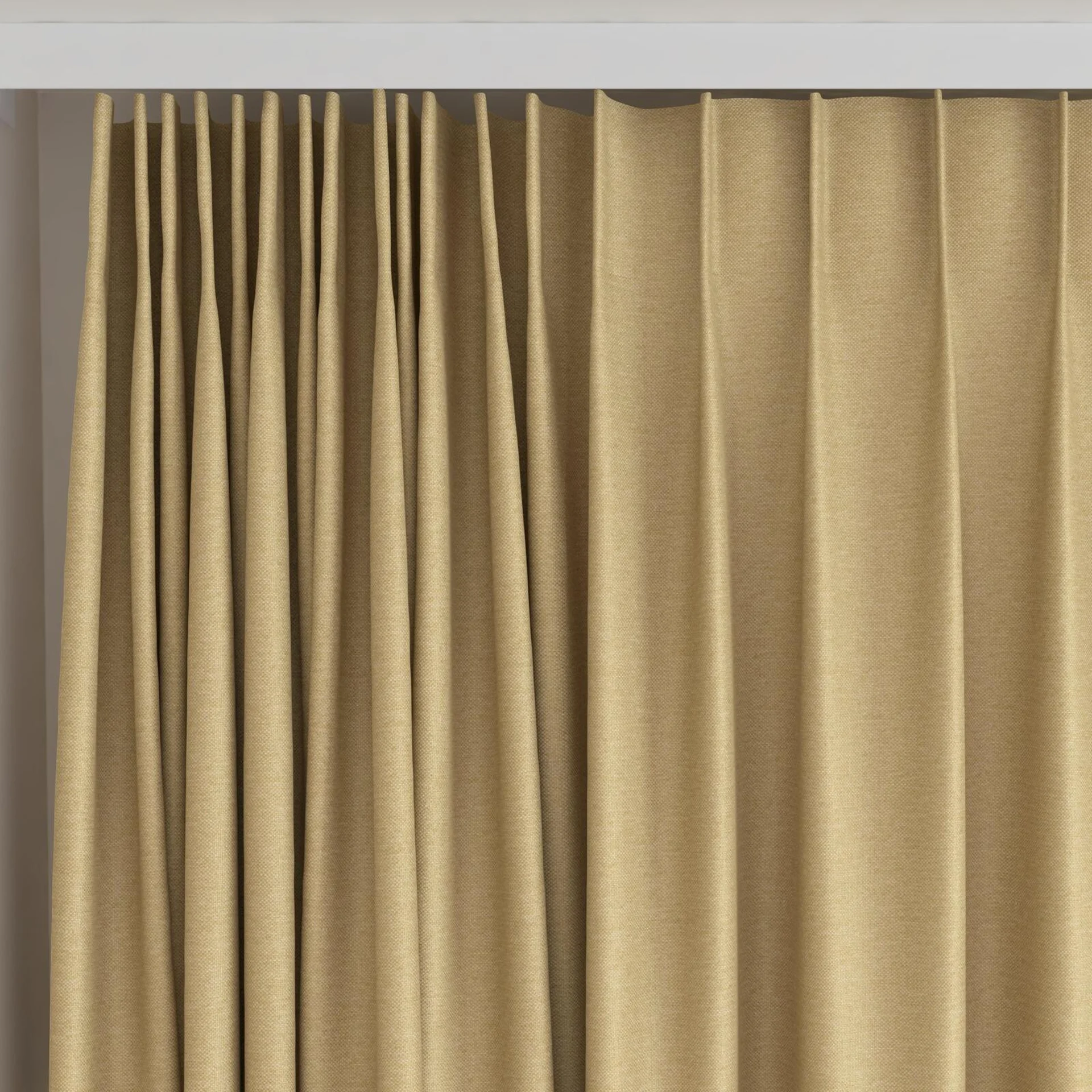 Top view of Duede Sun, on curtain rail