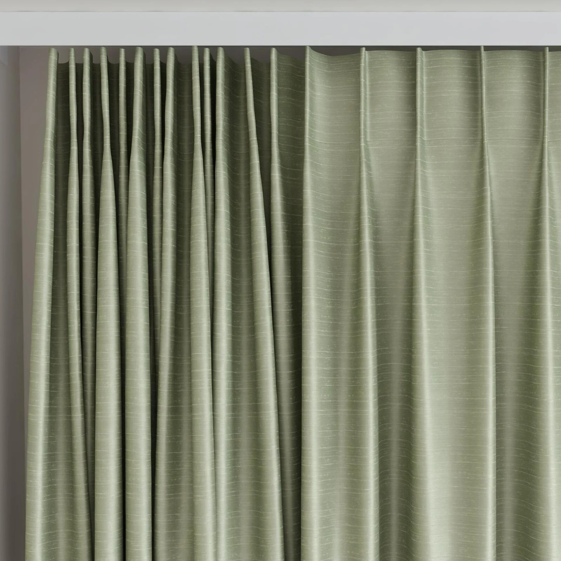 Top view of Silky Sage, on curtain rail