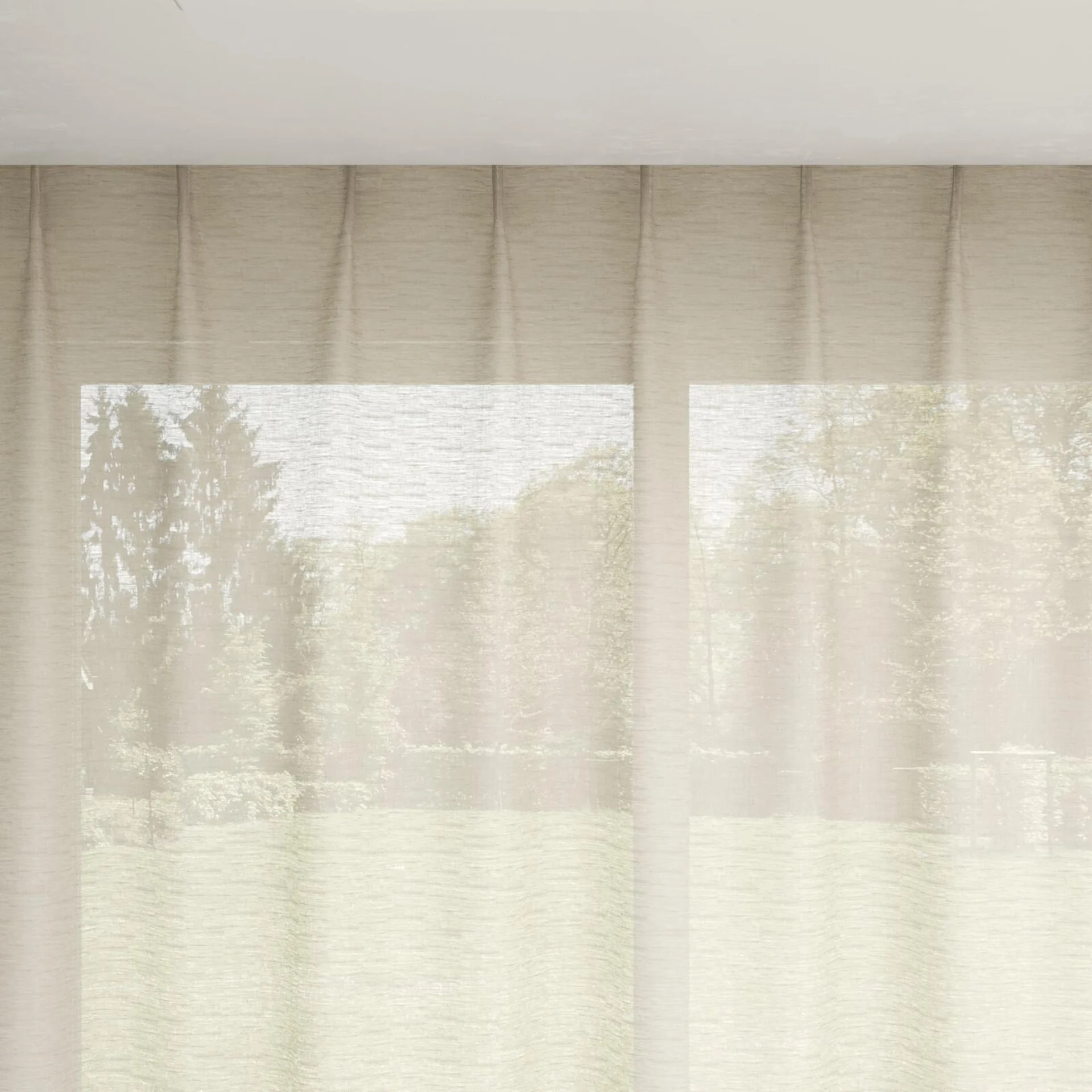 Top view of Kyoto Linen, pinch pleat