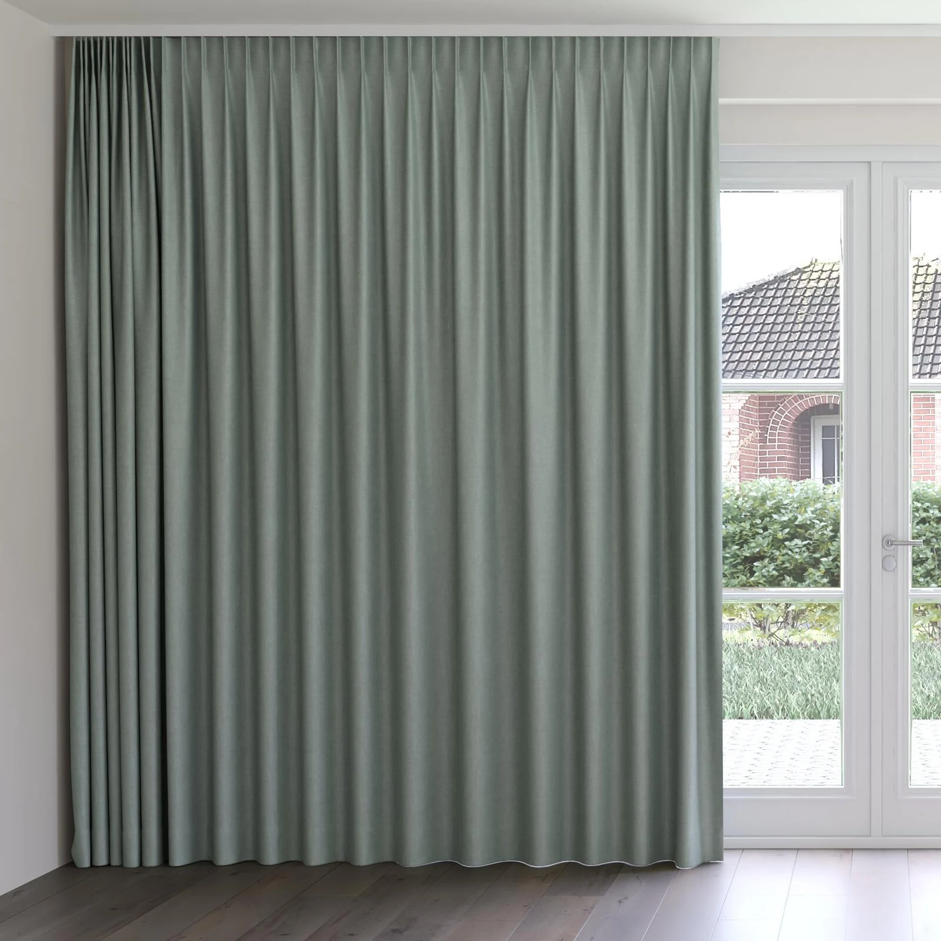 Front view of Perfecto Lagoon, on curtain rail