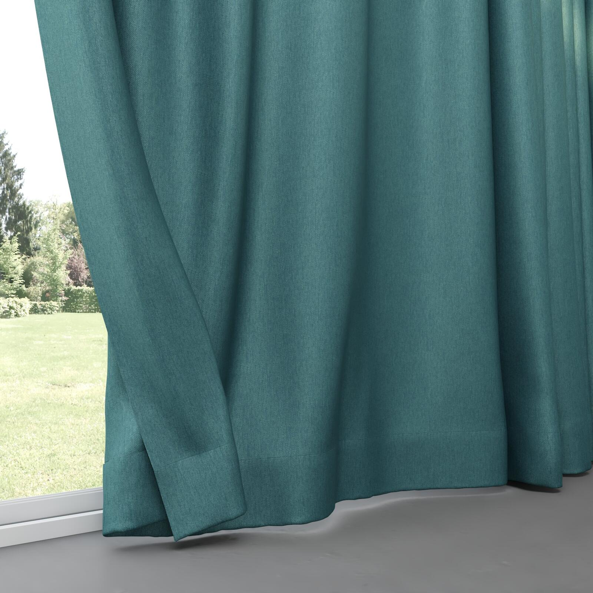 Bottom view of Fiji Teal, pinch pleat