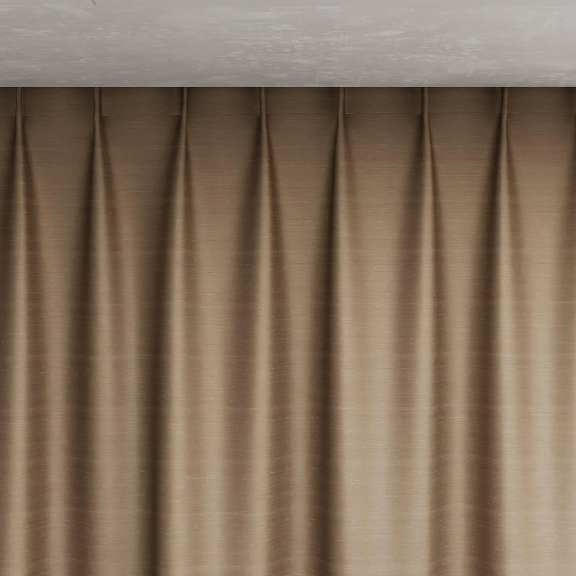 Top view of Silky Walnut, pinch pleat