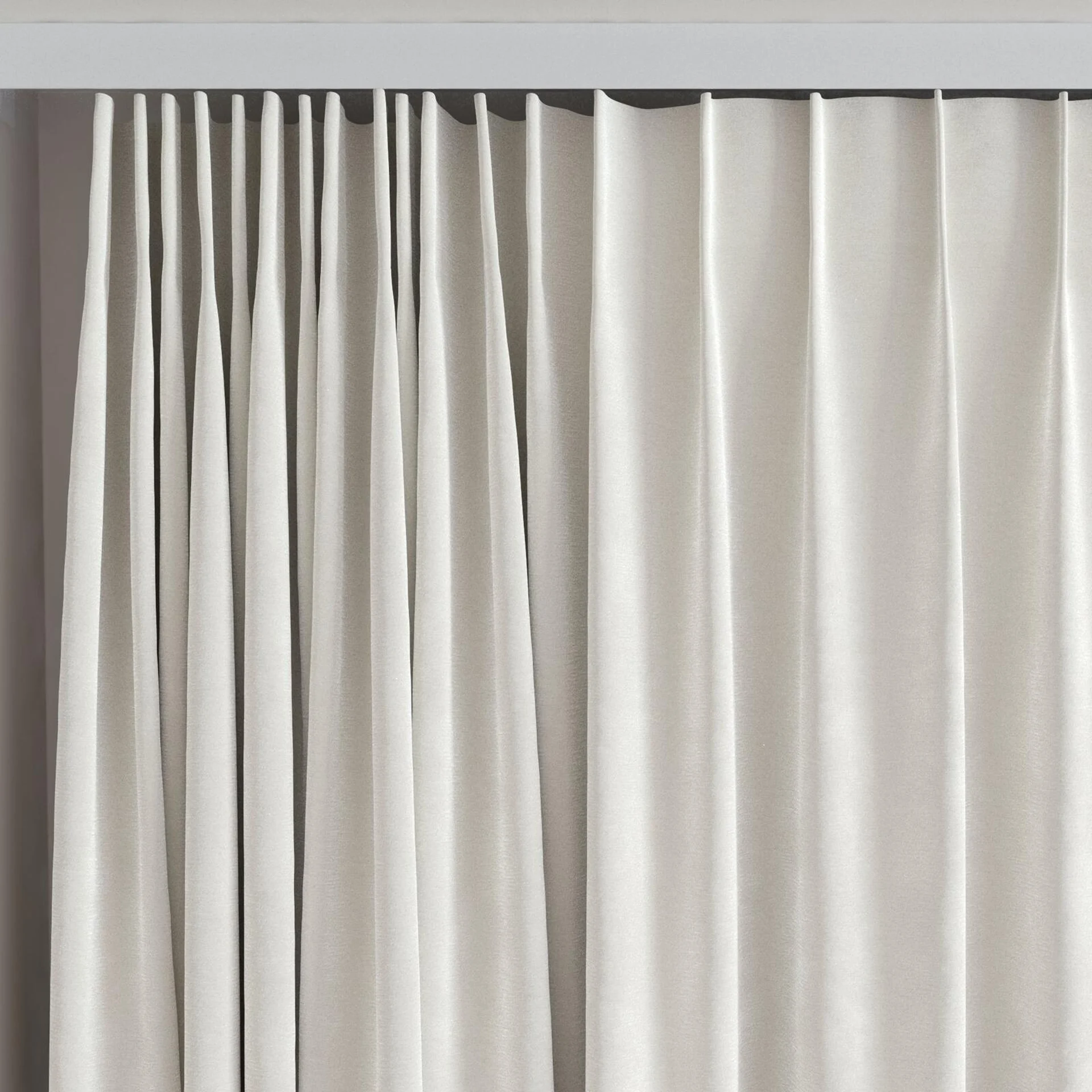 Top view of Geneva Ivory, on curtain rail