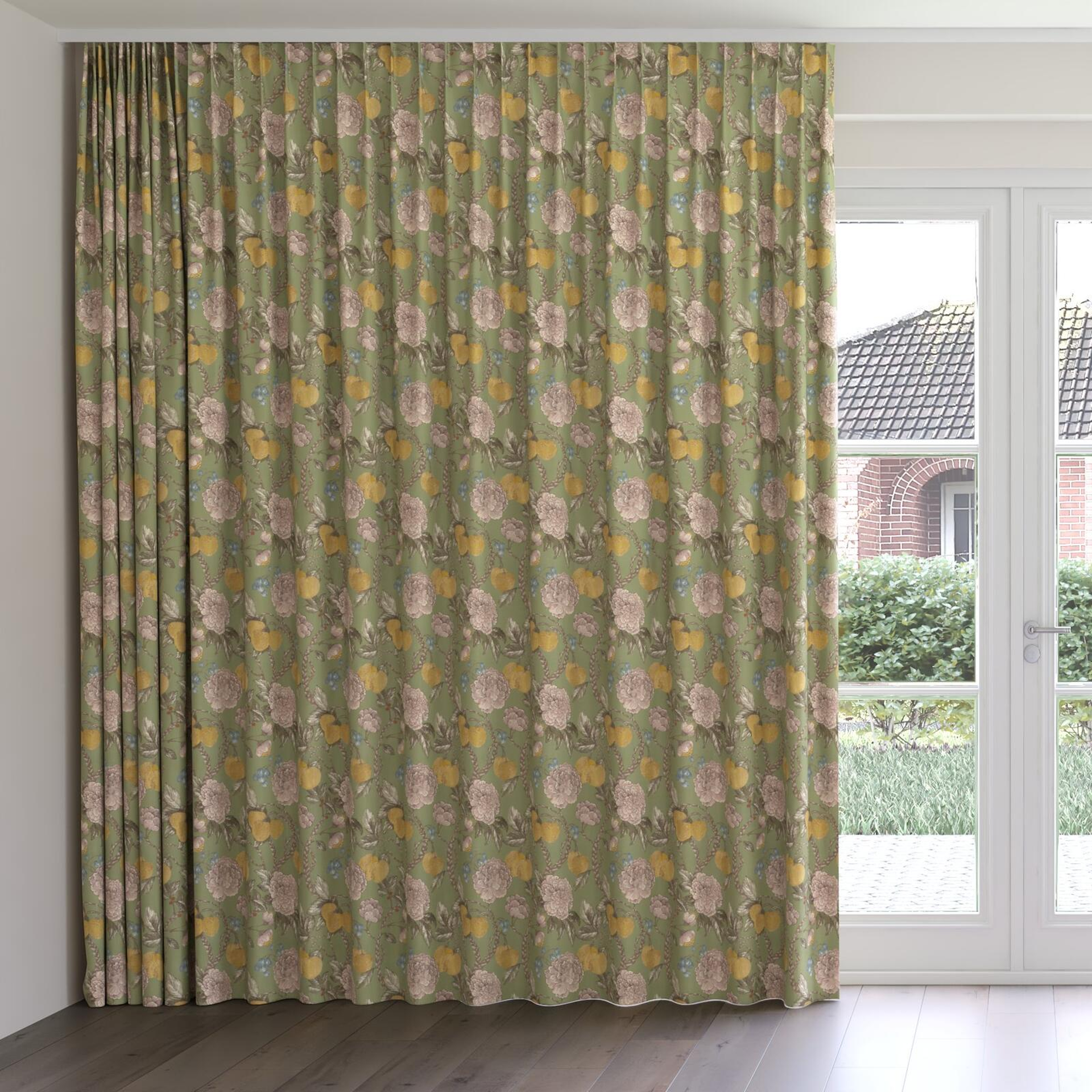 Front view of Valencia Orchard, on curtain rail