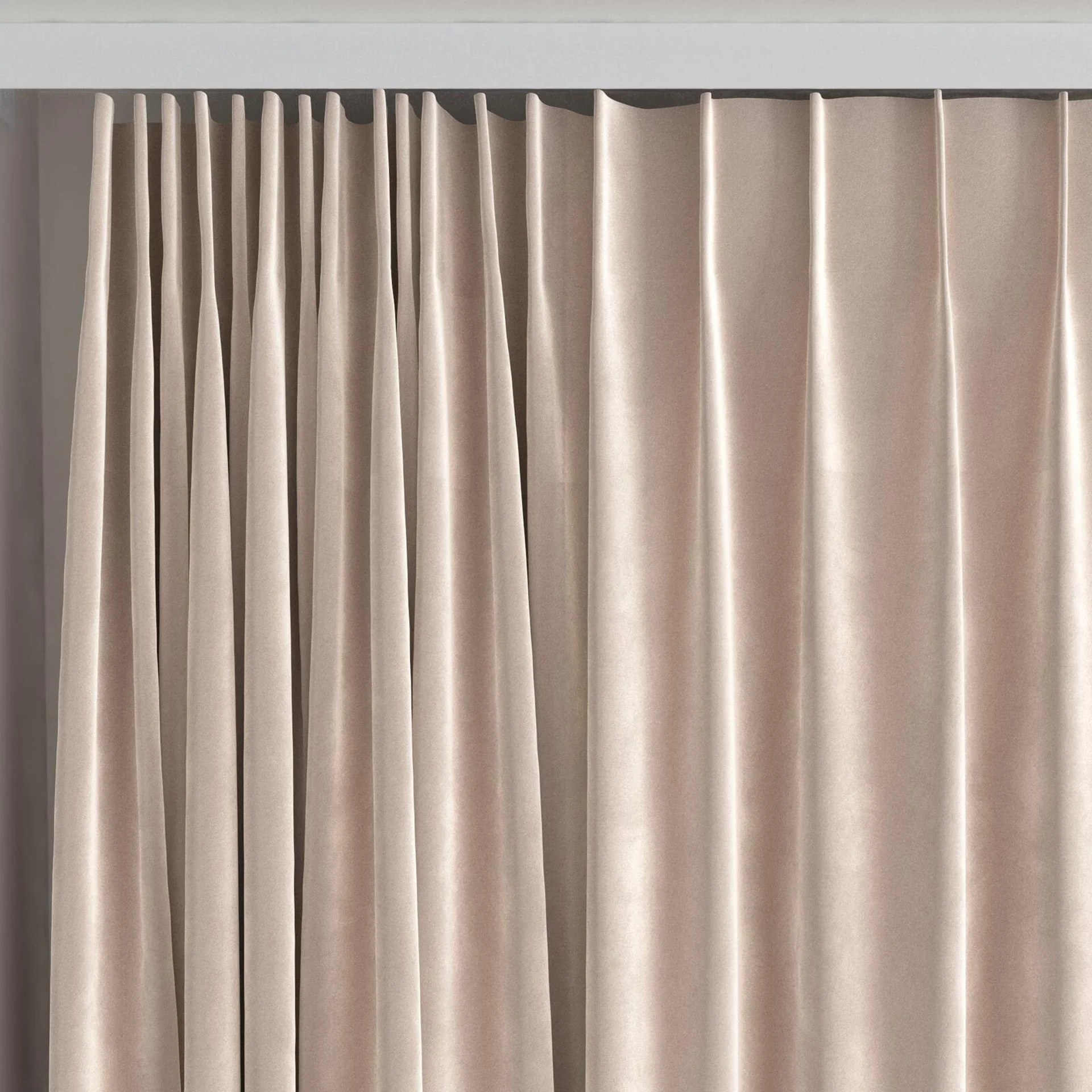 Top view of Velvelux Lotus, on curtain rail
