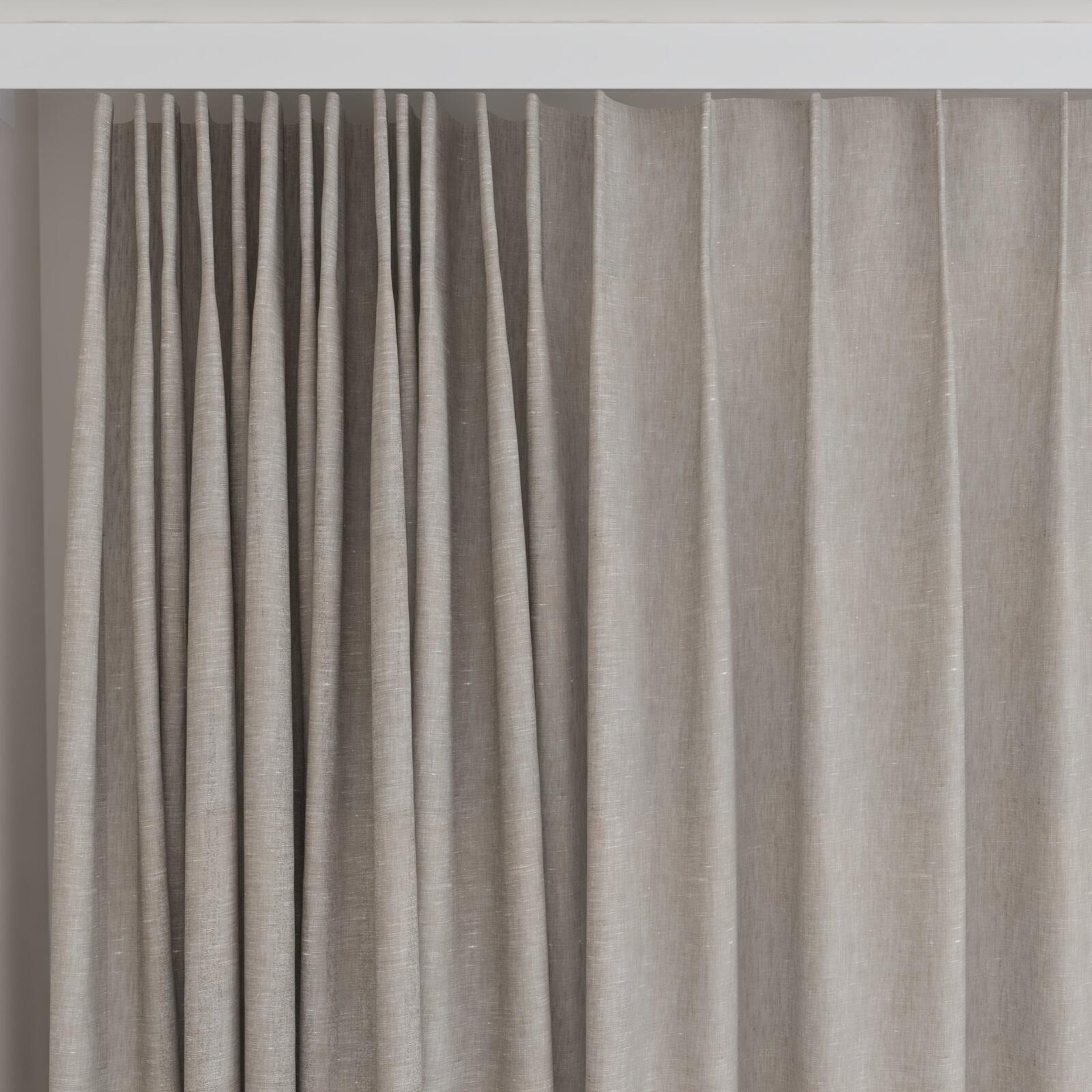 Top view of Gesso Lino Driftwood, on curtain rail