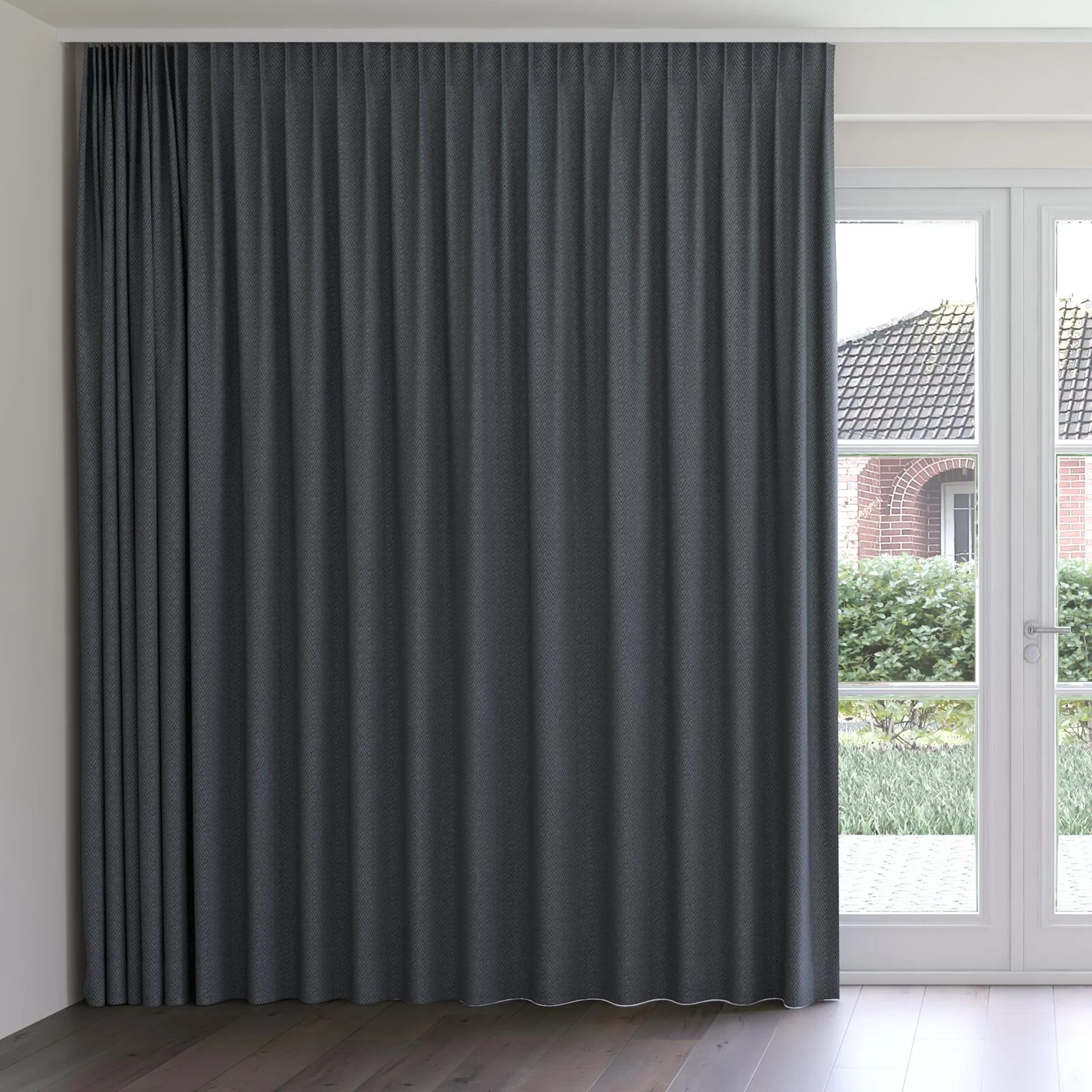 Front view of Saiph Slate, on curtain rail