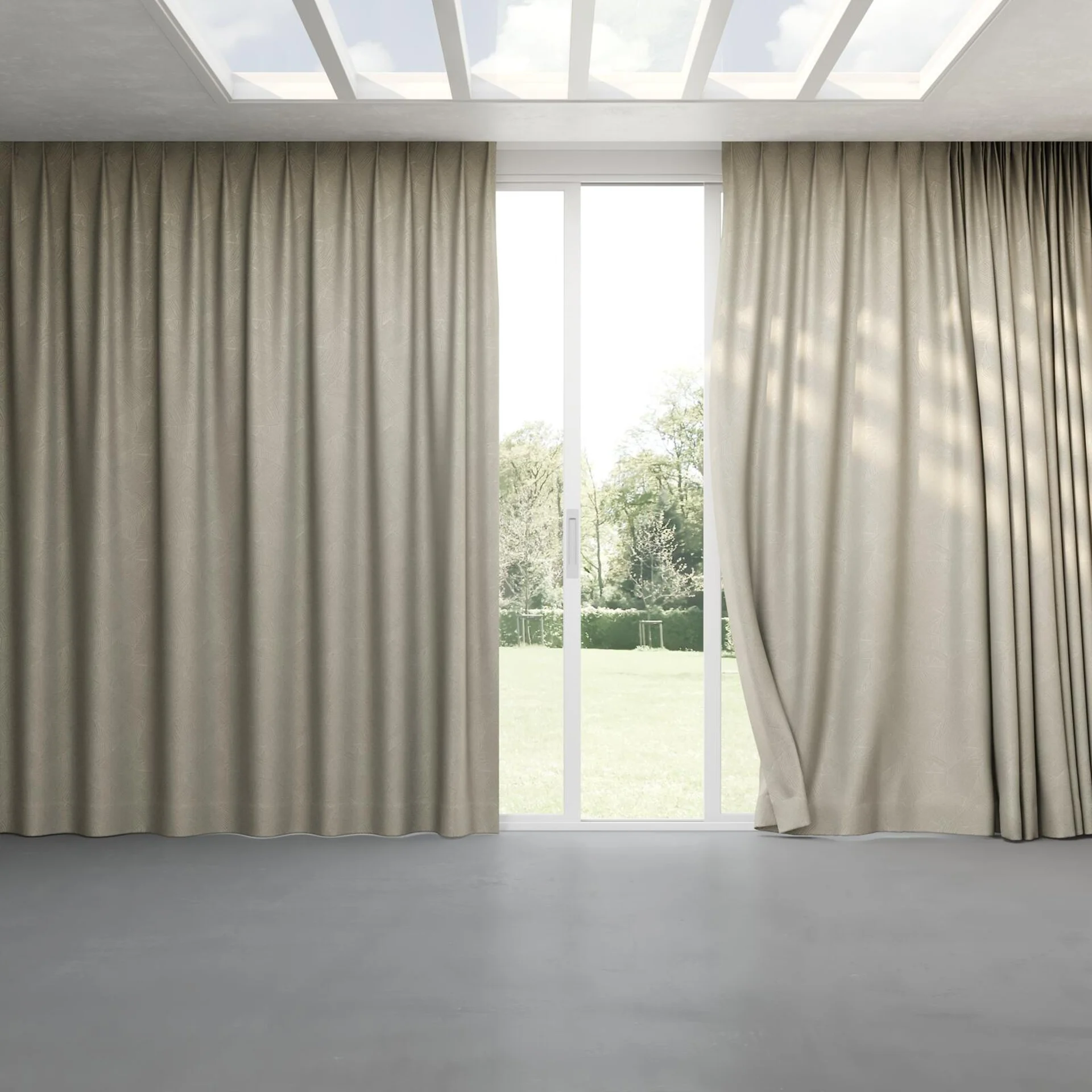 Full view of Umbra Fossil, pinch pleat