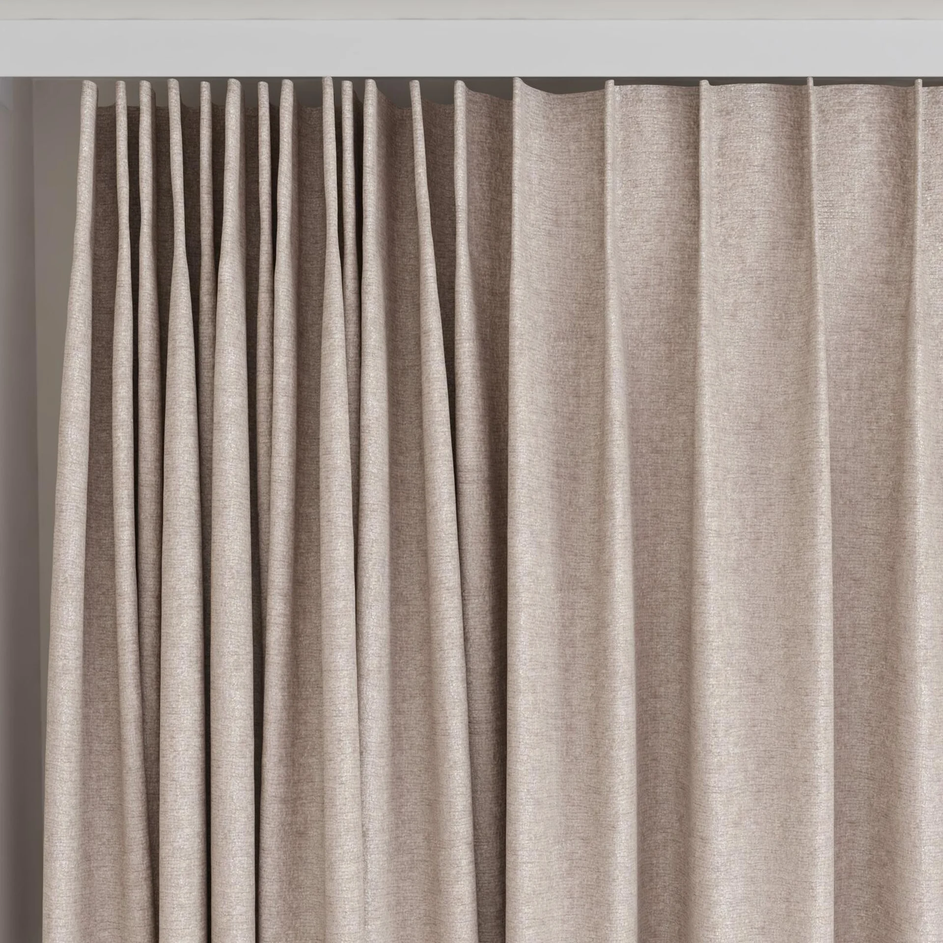 Top view of Monsieur Dune, on curtain rail