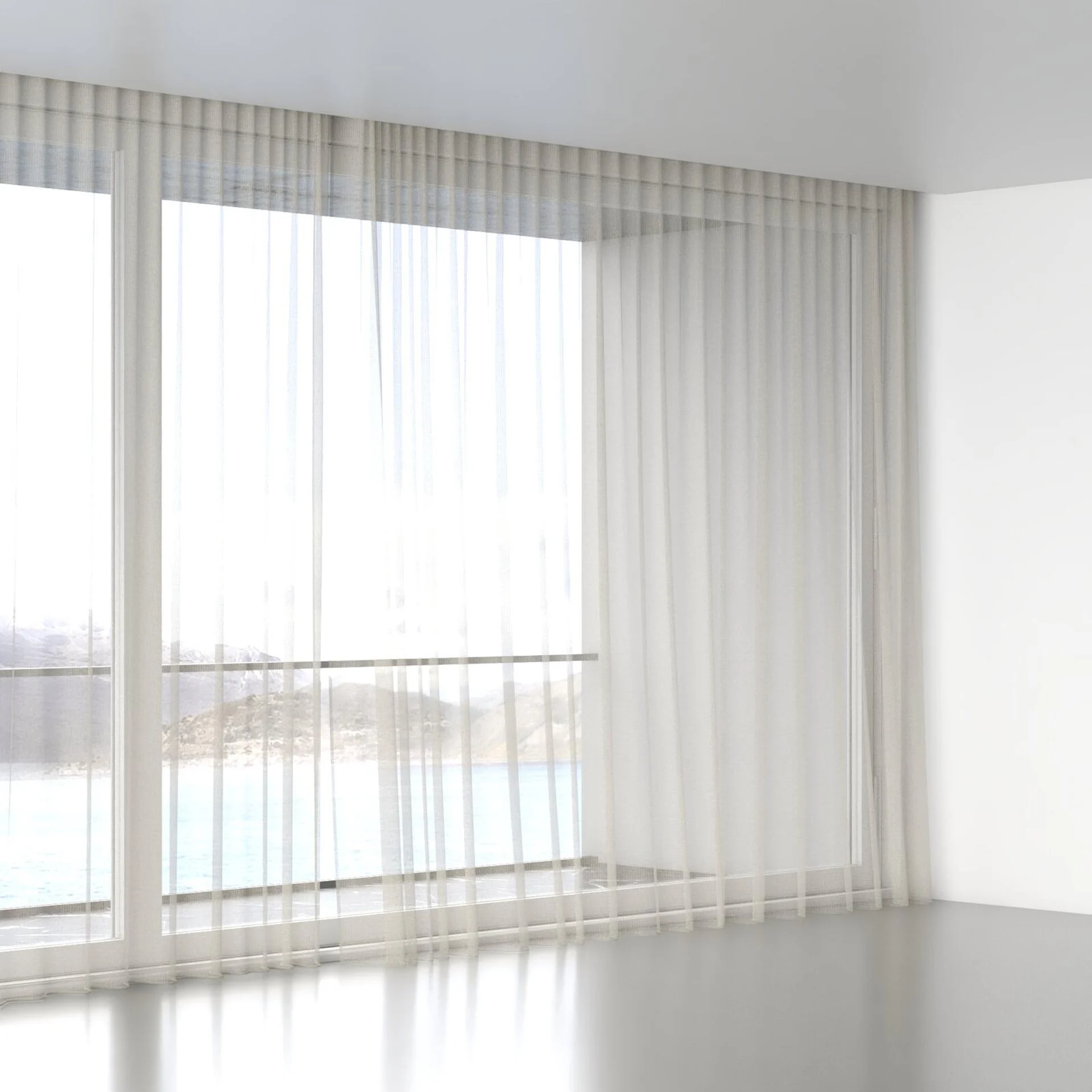 Full view of Impressive Crushed Linen, wave pleat