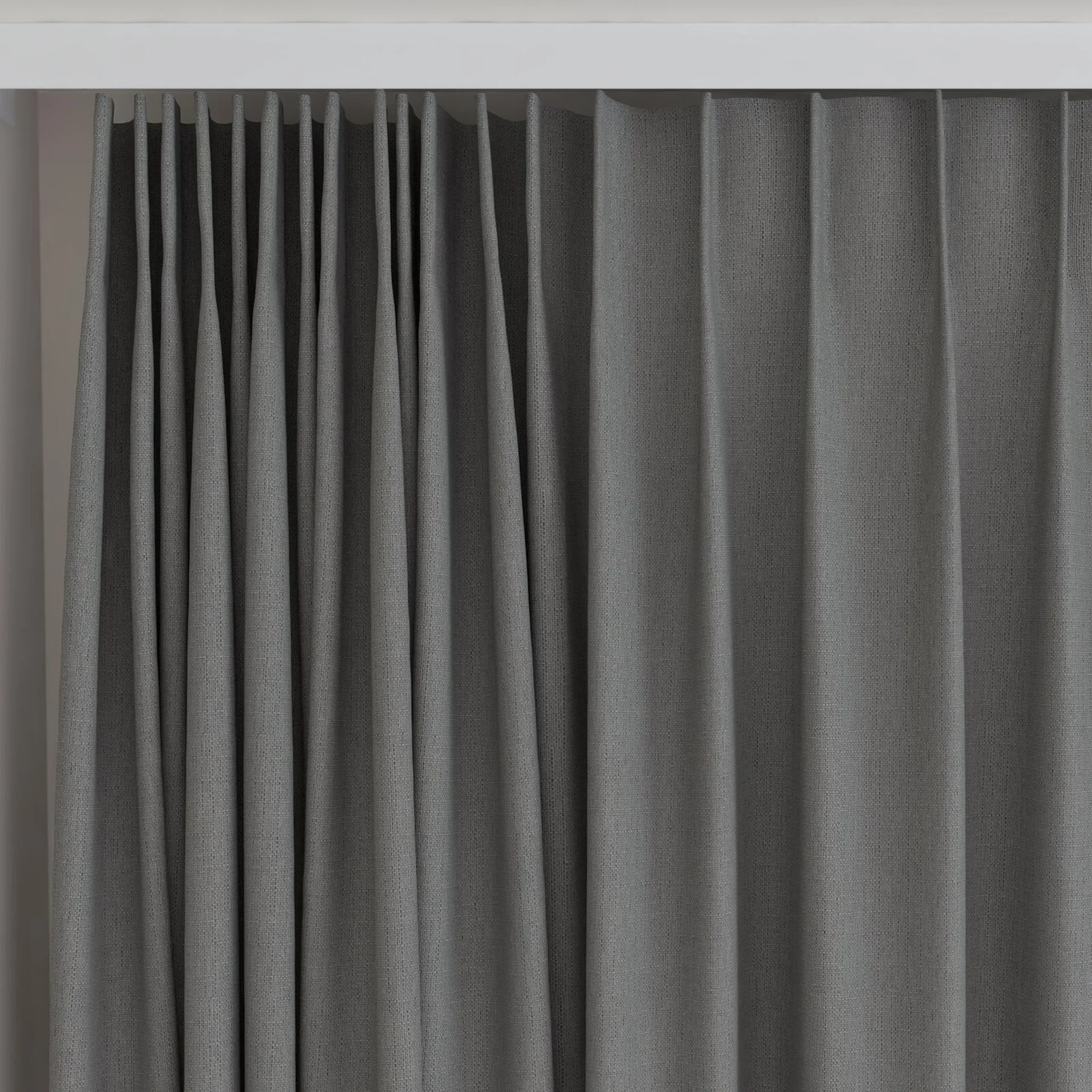 Top view of Darkness Earth, on curtain rail