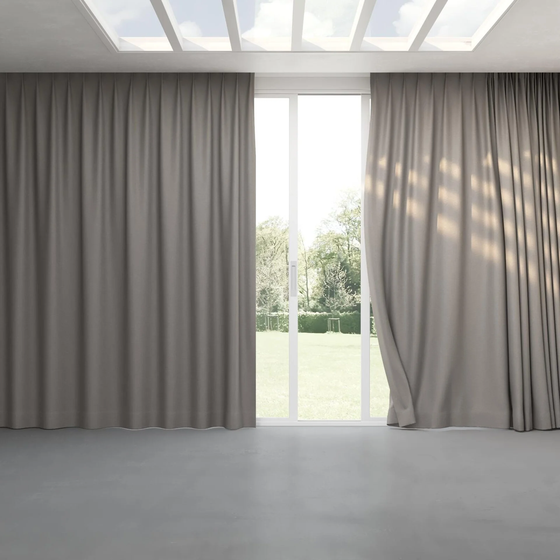 Full view of Colourwash Eco Shale, pinch pleat