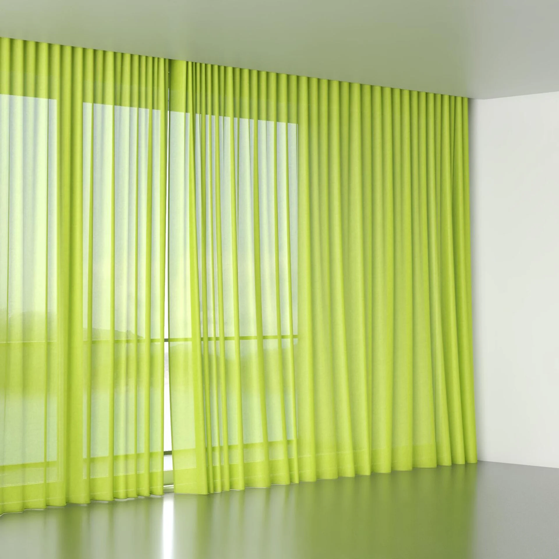 Full view of Flo II Lime, wave pleat