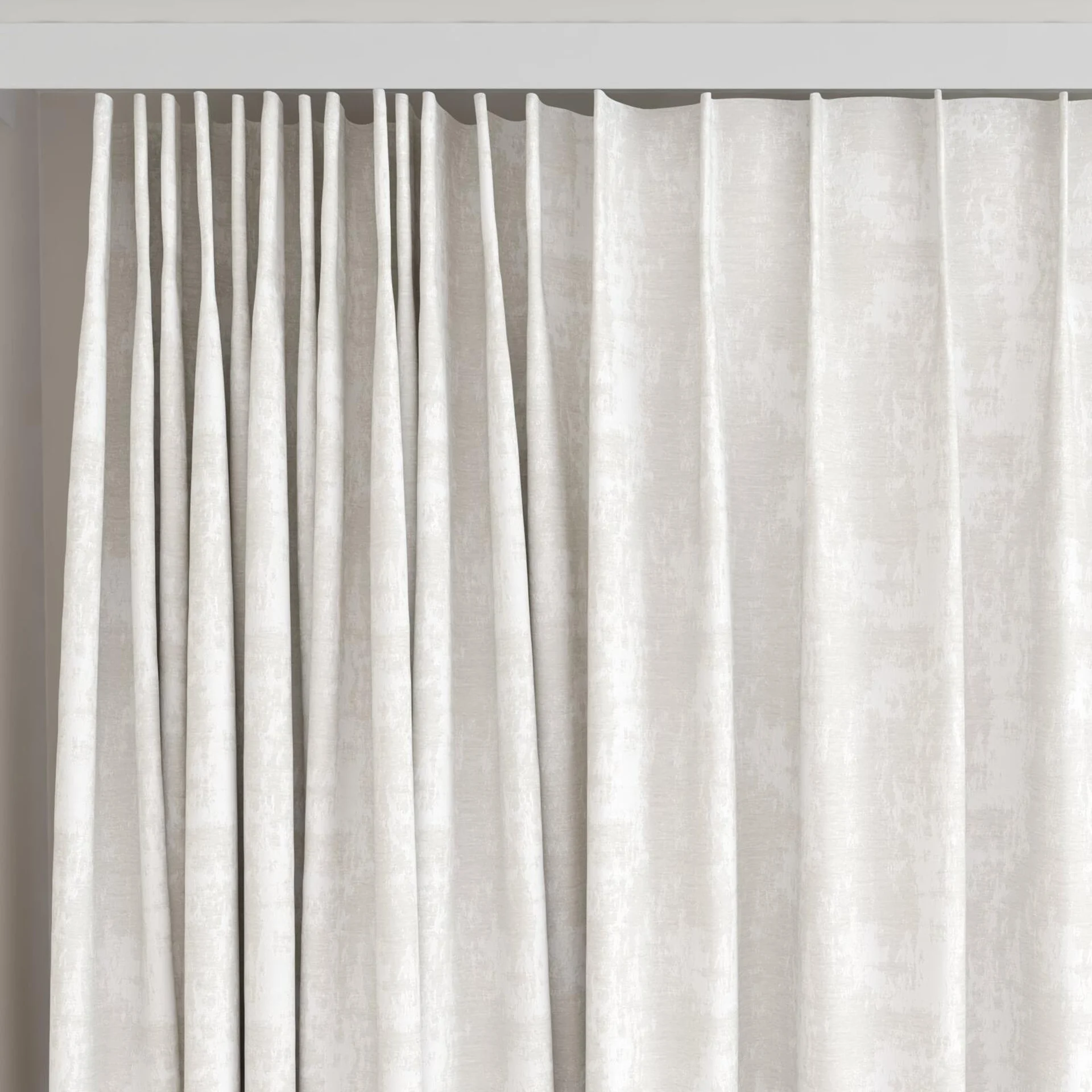 Top view of Innovation Feather, on curtain rail