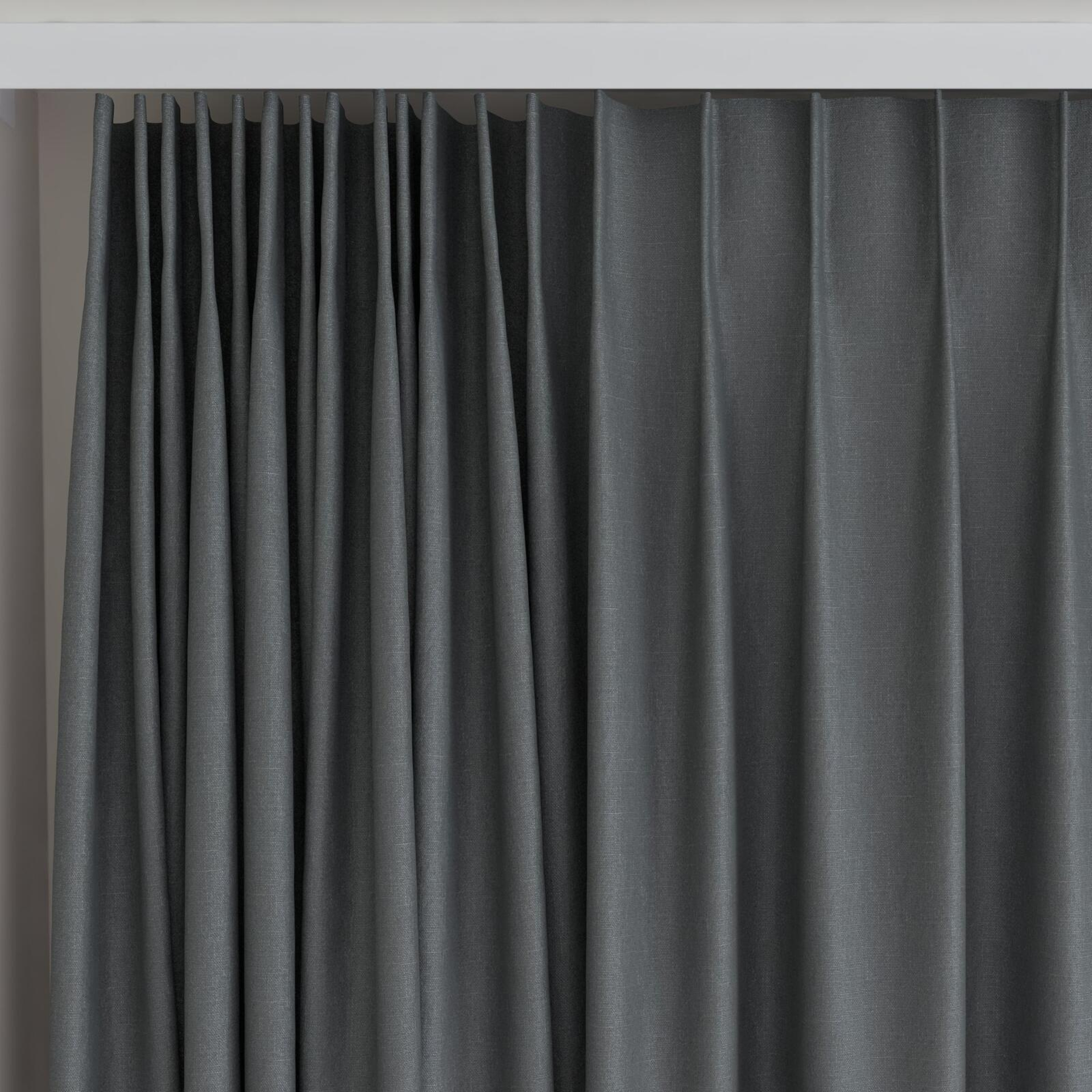 Top view of Eternal Smoke, on curtain rail