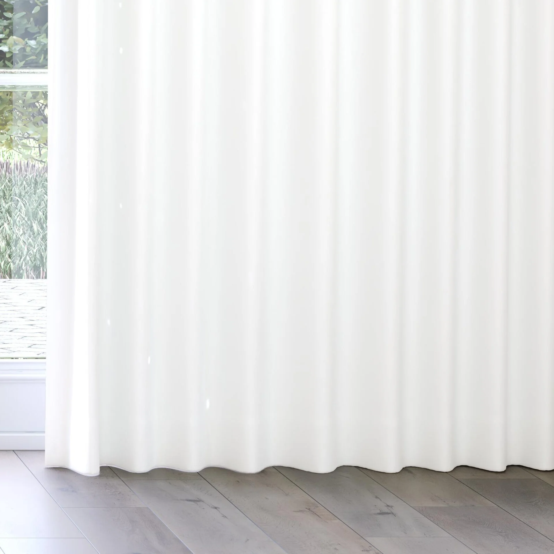 Bottom view of Luxo Swan, on curtain rail