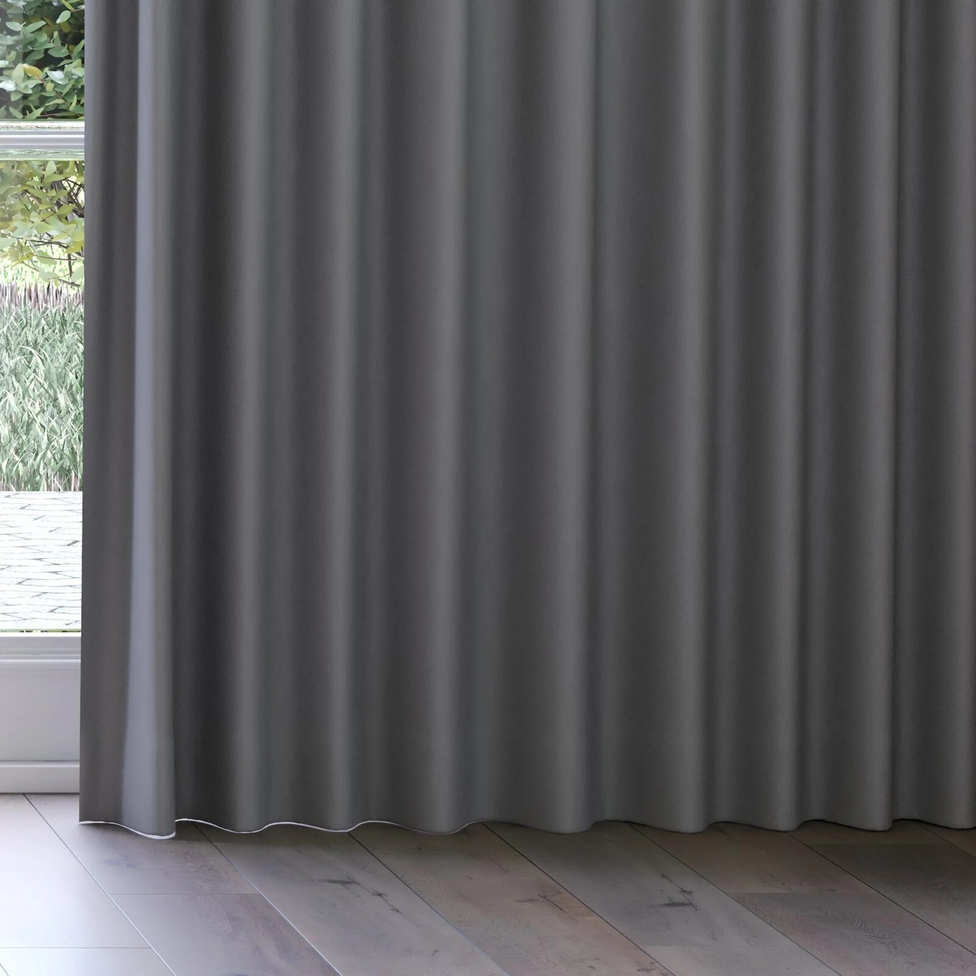 Bottom view of Quantum FR Gunmetal, on curtain rail