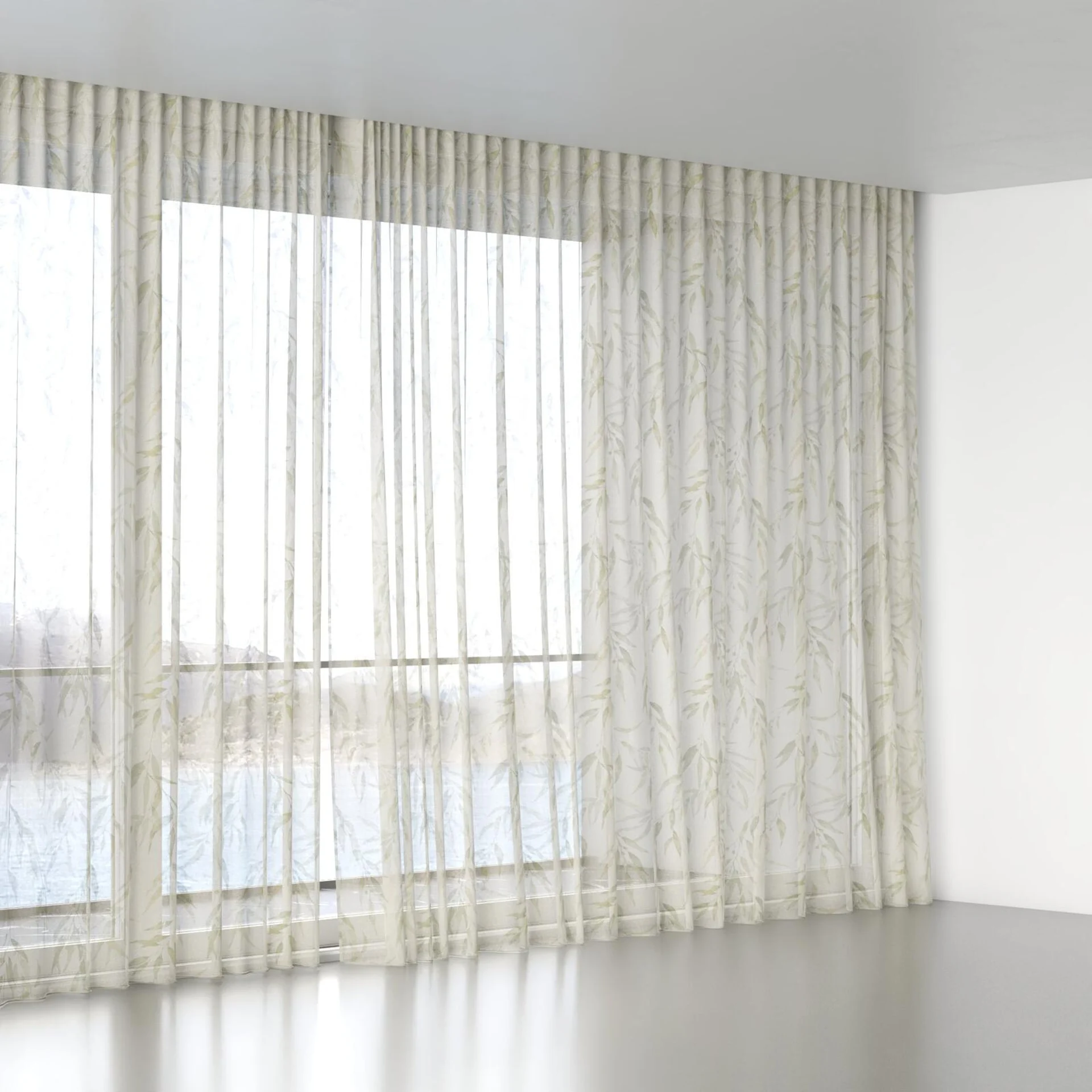 Full view of Eucalypt Natural, wave pleat
