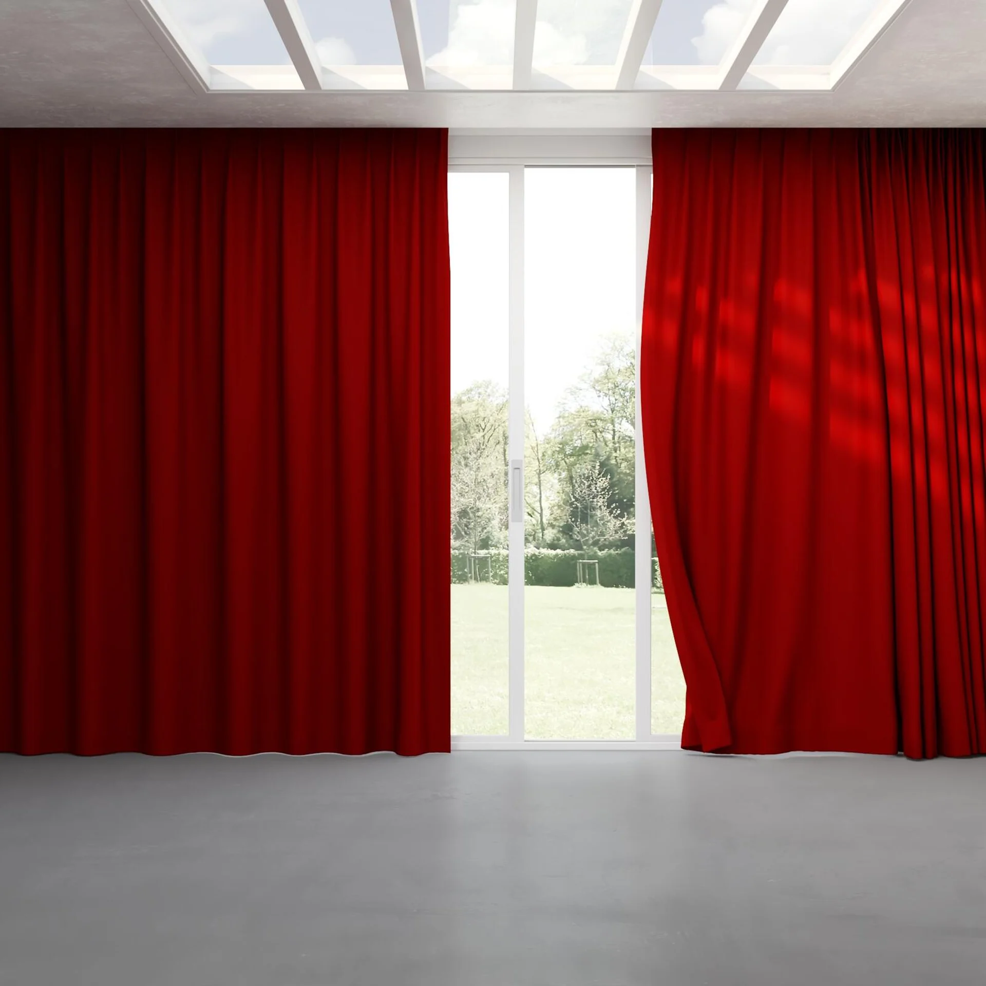 Full view of Vela Ruby, pinch pleat