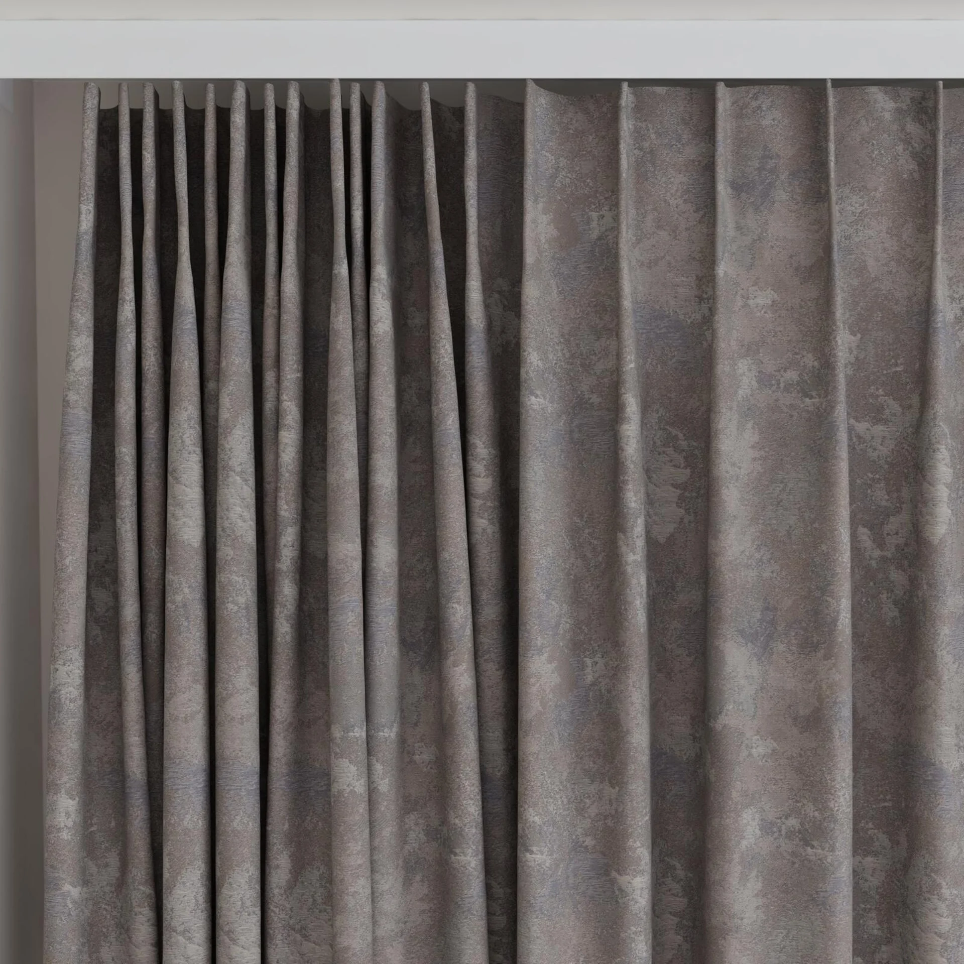 Top view of Joyce Parma, on curtain rail