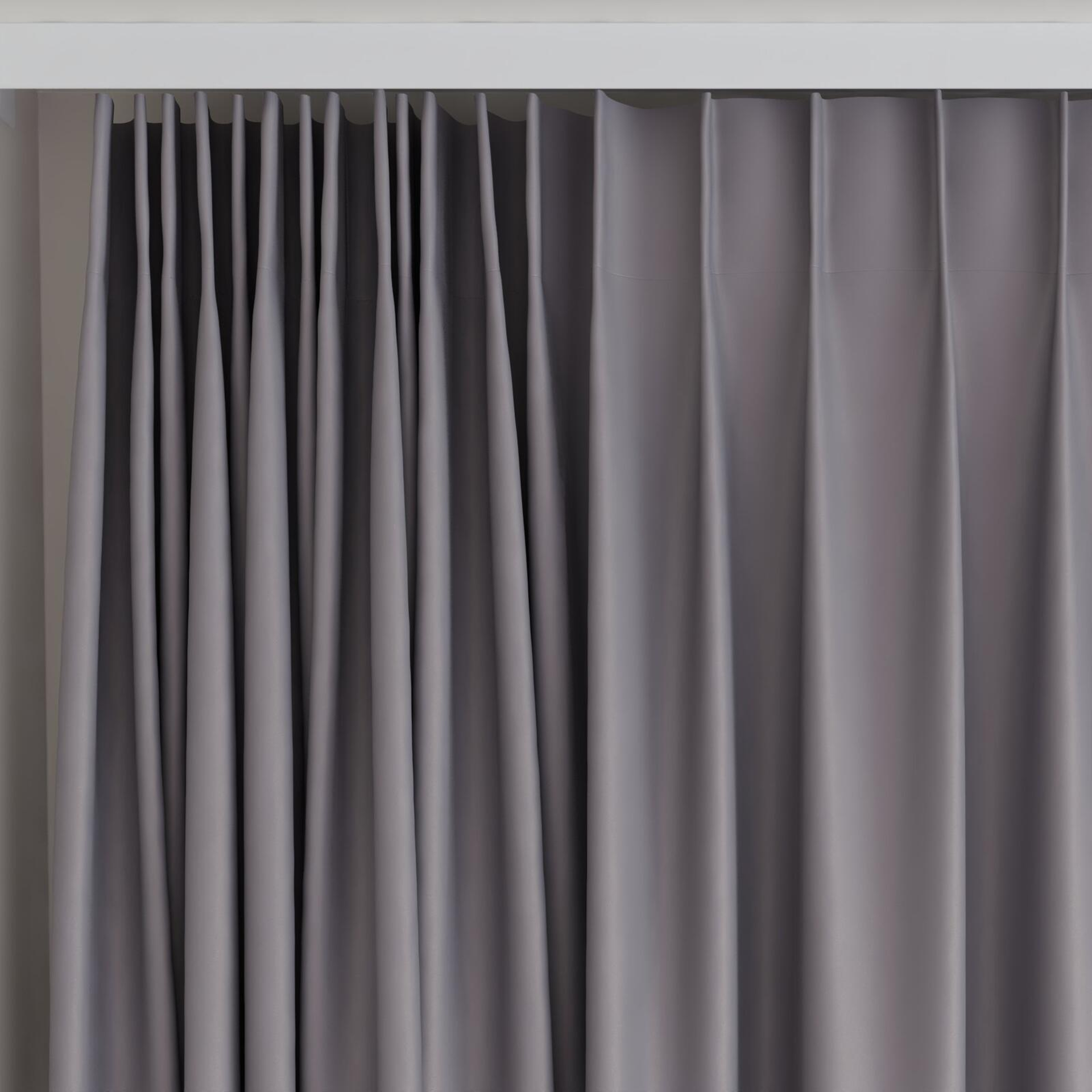 Top view of Ultra Dim Anthracite, on curtain rail