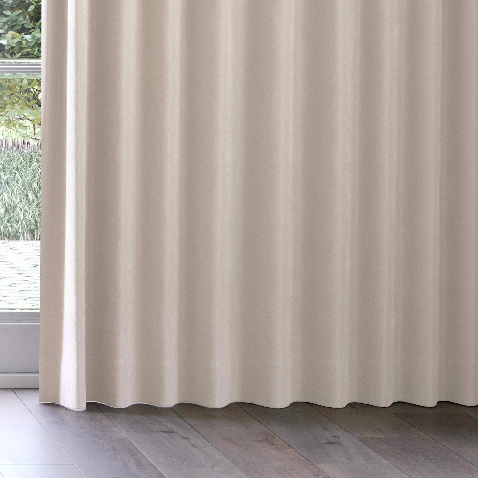 Bottom view of Moon Sesame, on curtain rail