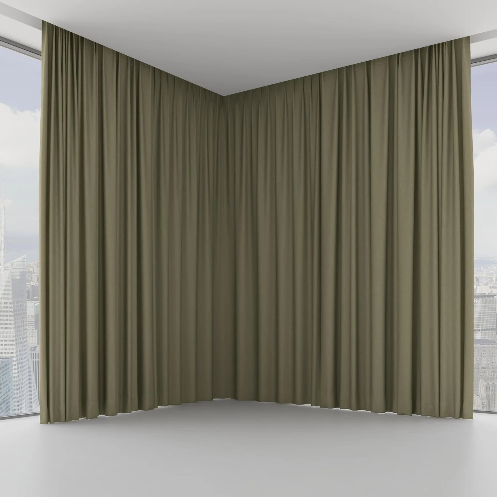 Front view of Excel Khaki, on hidden rail