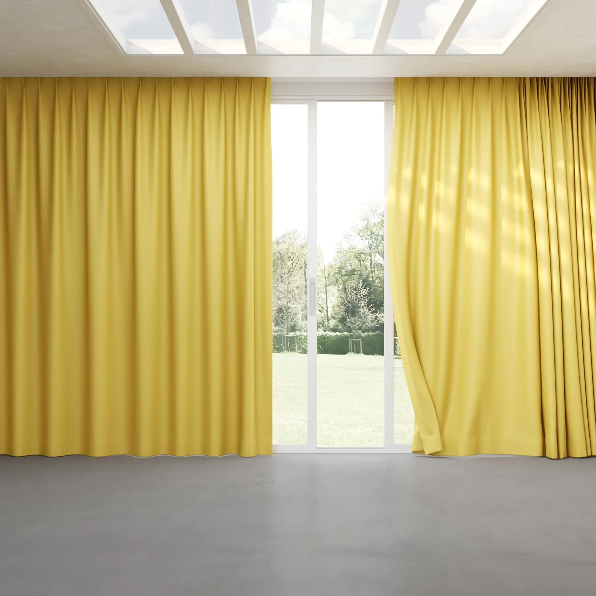 Full view of Re-Vive Sunflower, pinch pleat