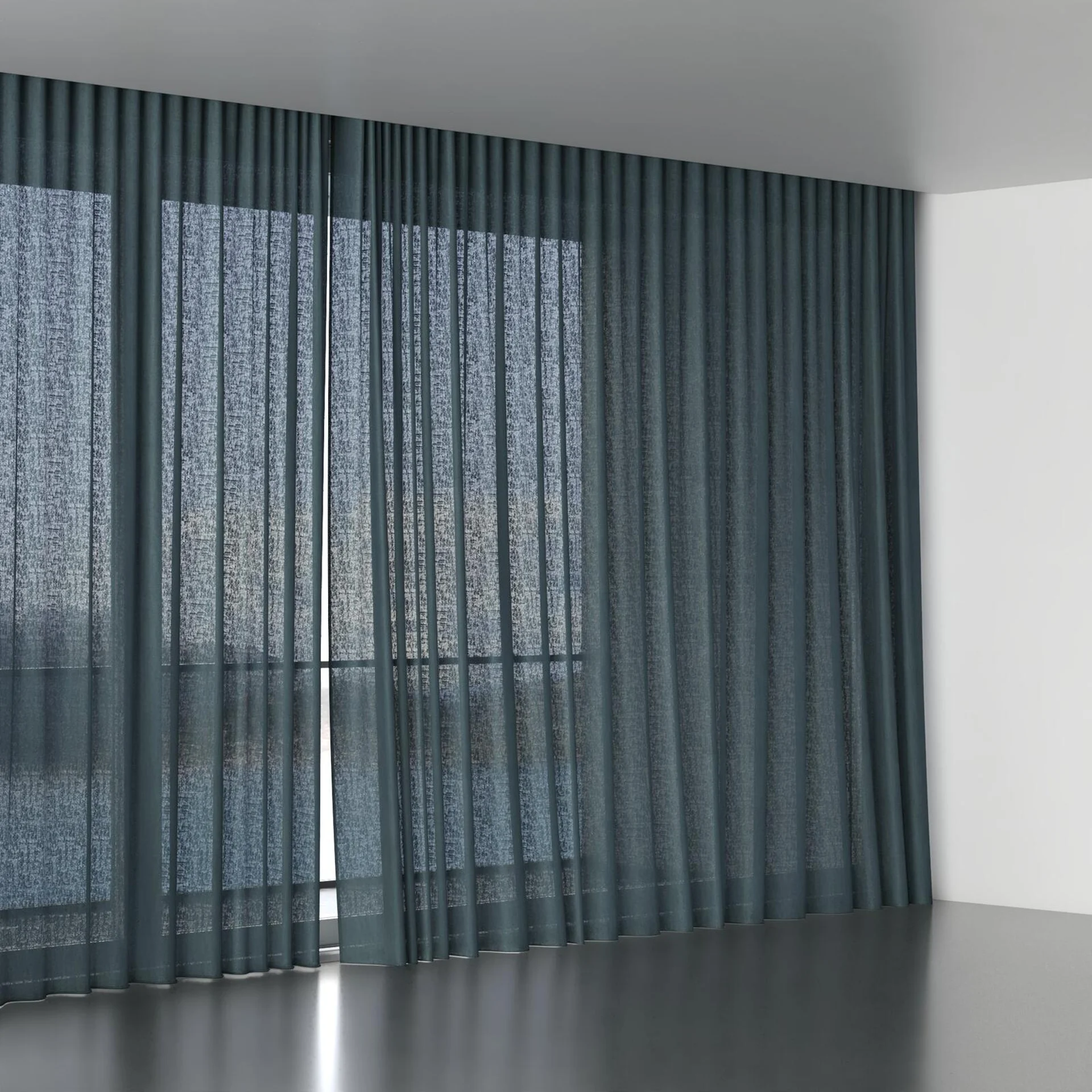 Full view of Lucidity Petrol, wave pleat