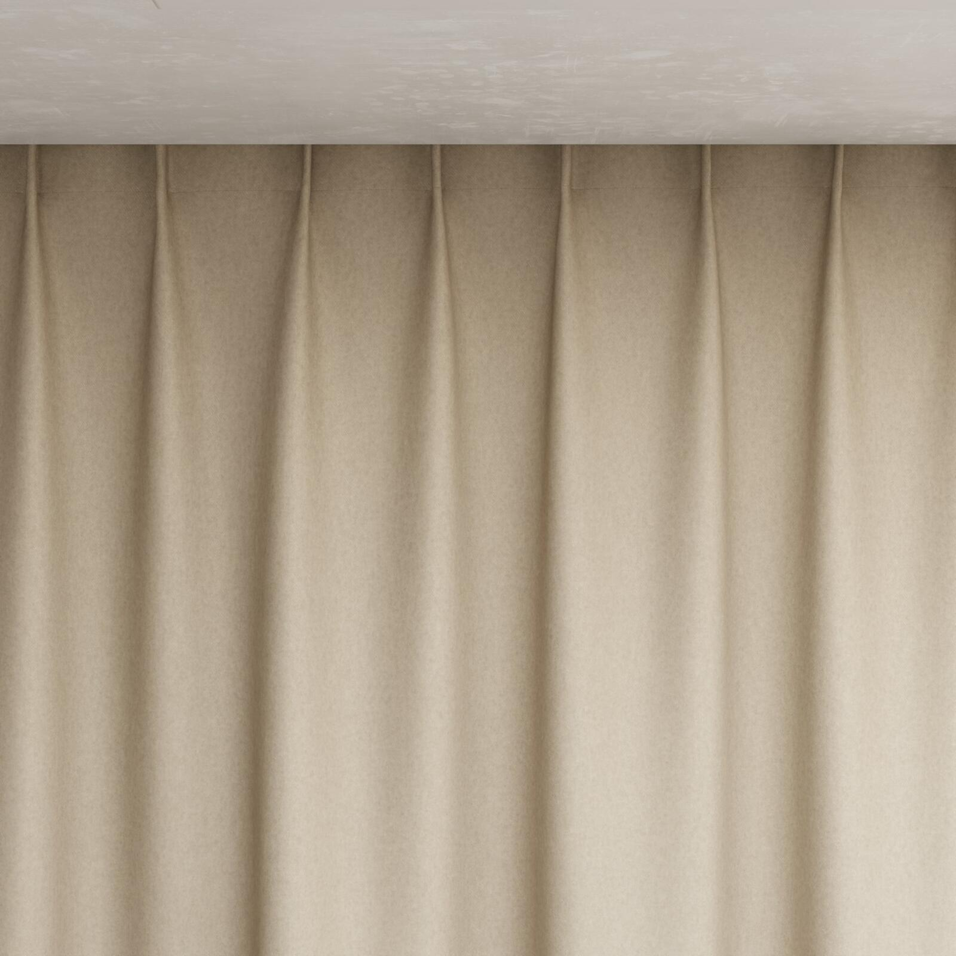Top view of Woolly/Woolen Sesame, pinch pleat