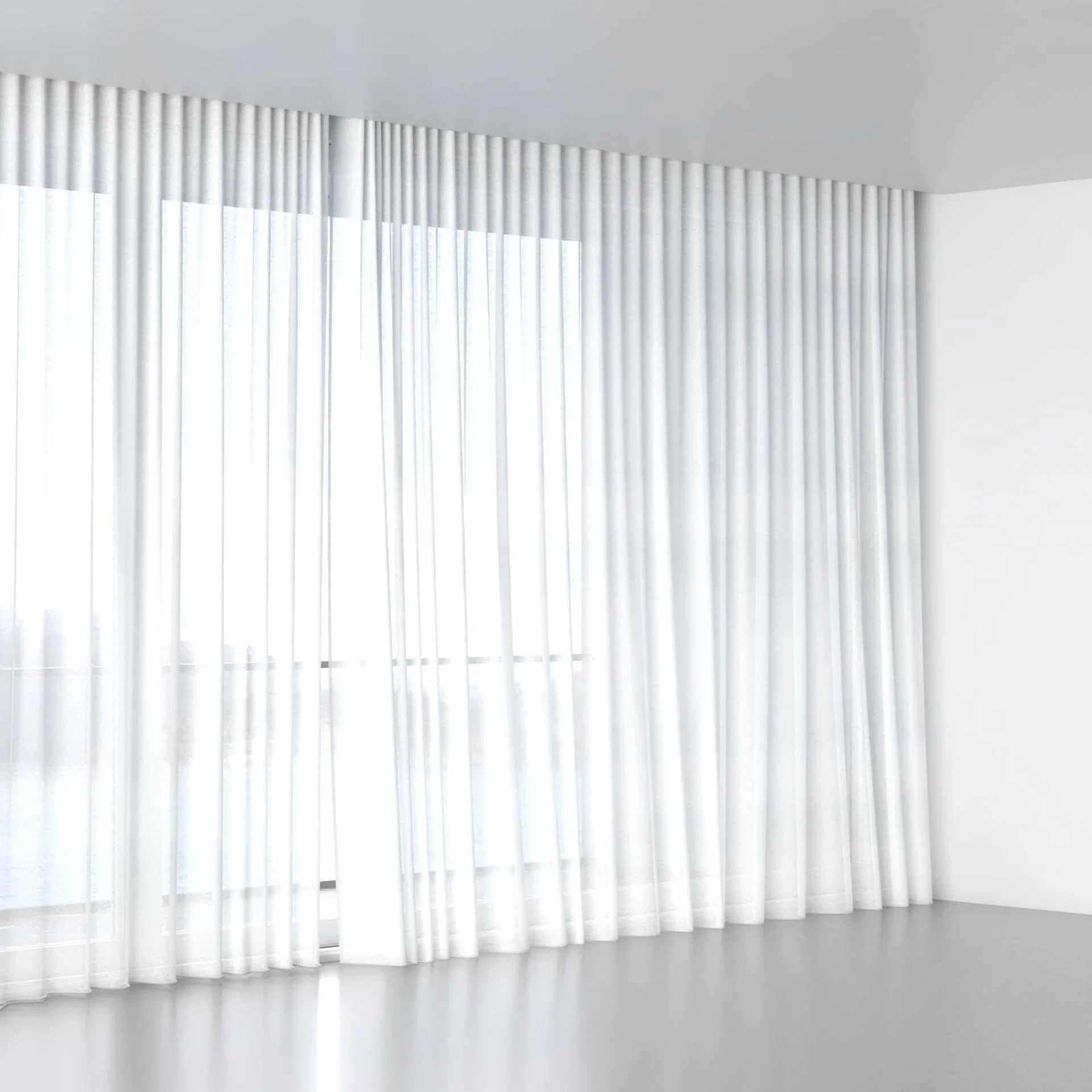 Full view of Open Snow, wave pleat