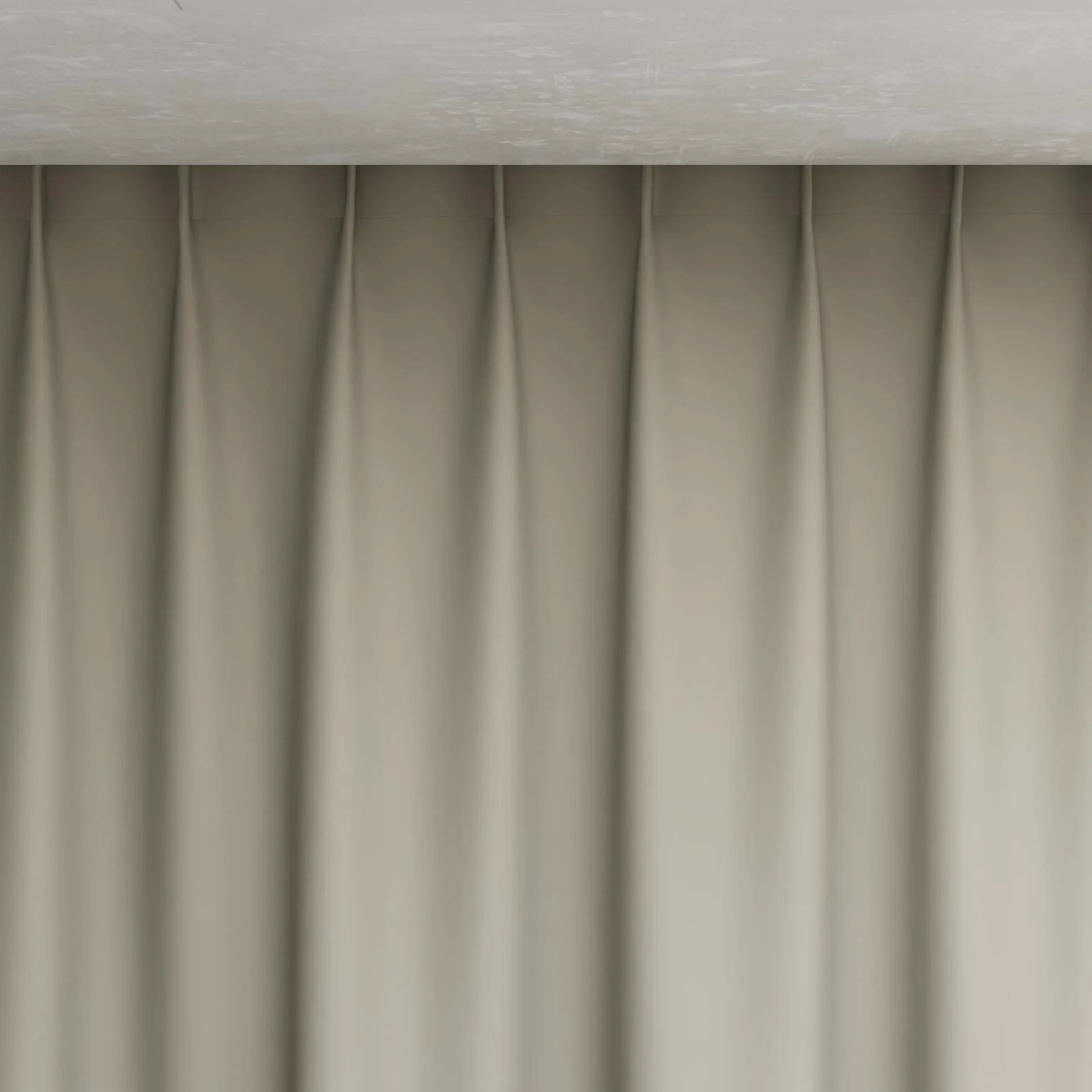 Top view of Ultra Dim Linen, pinch pleat