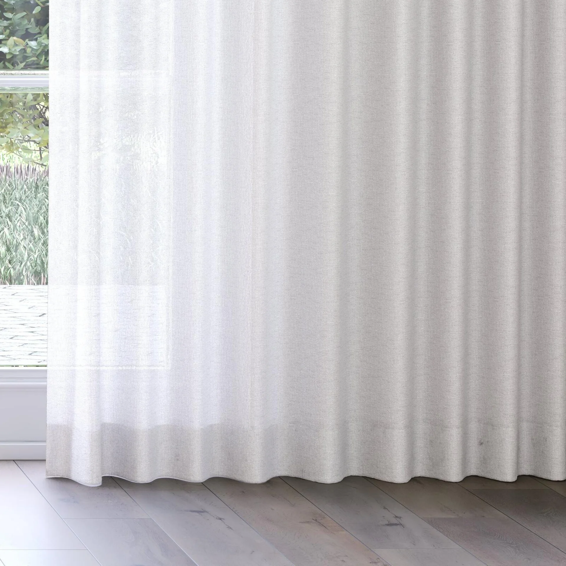Bottom view of Mindful Mineral, on curtain rail