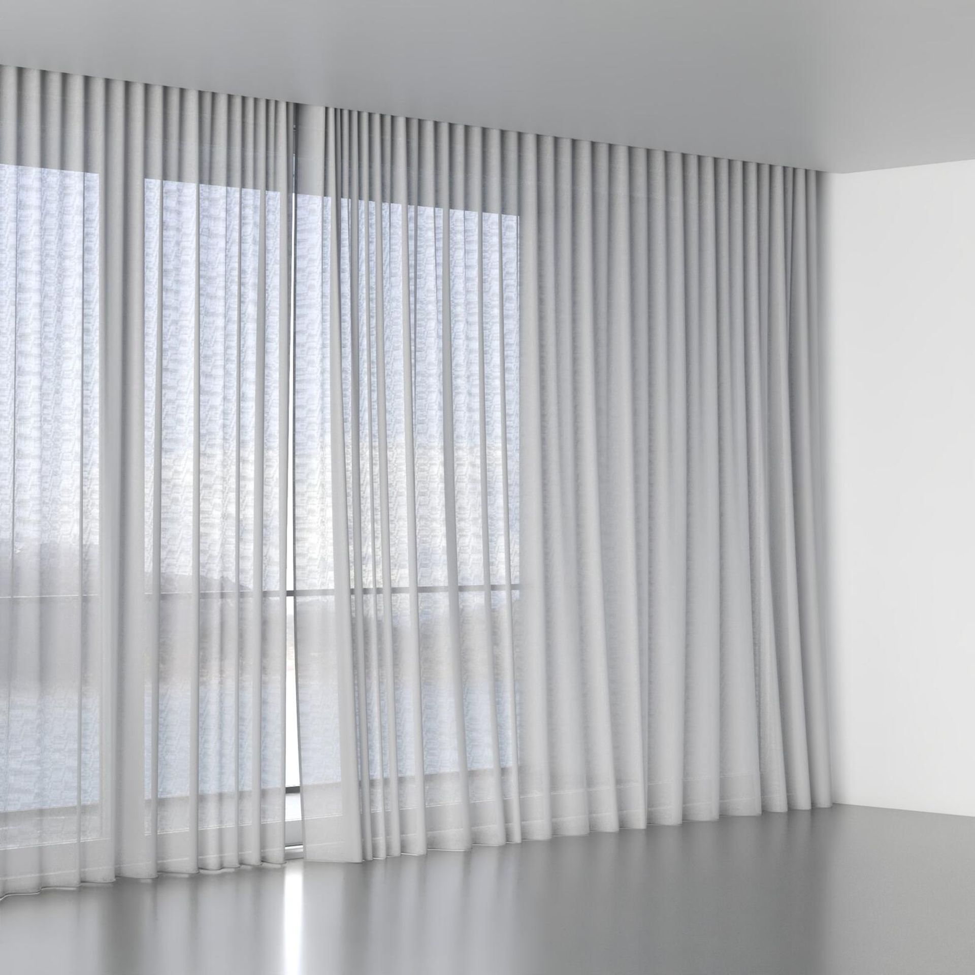 Full view of Gossy Silver, wave pleat
