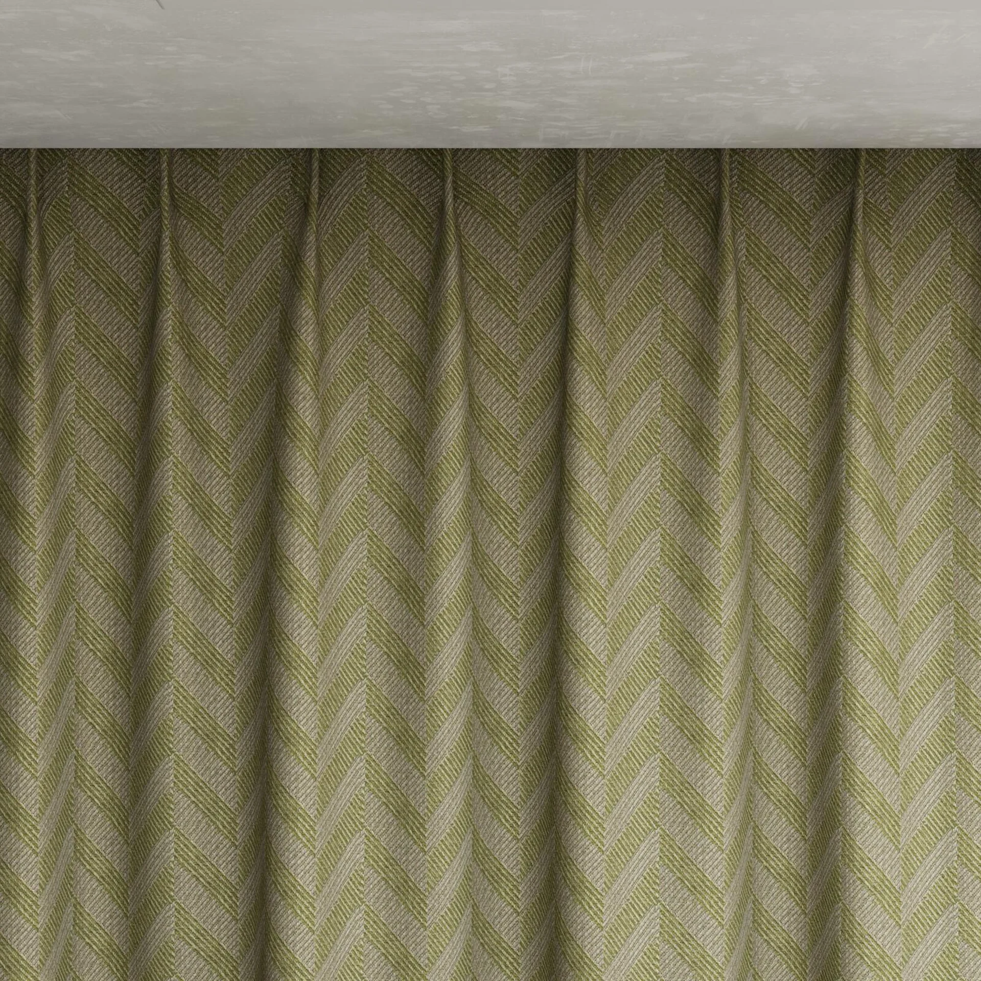 Top view of Lupine Sage, pinch pleat