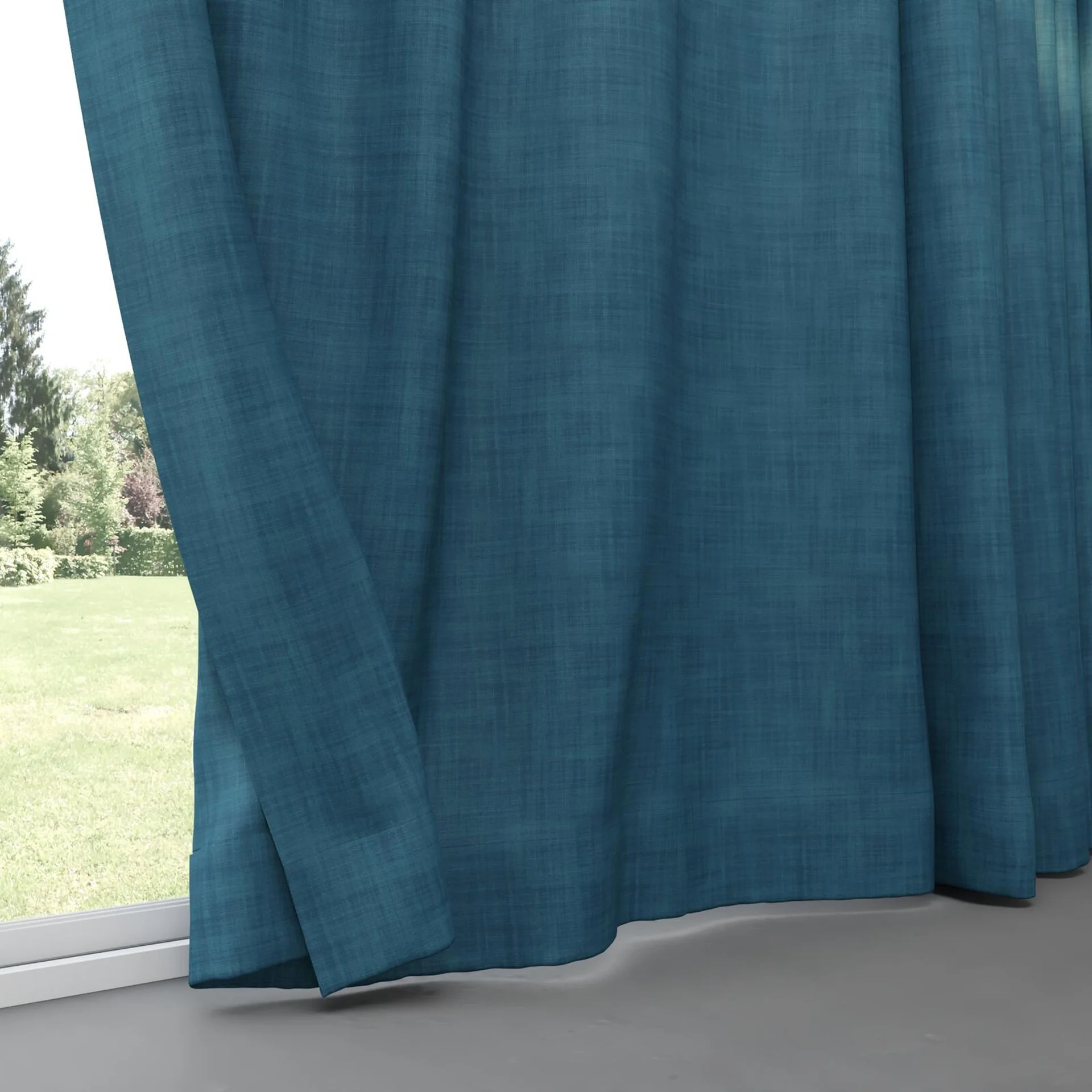Bottom view of Loci Dim Out Azure, pinch pleat