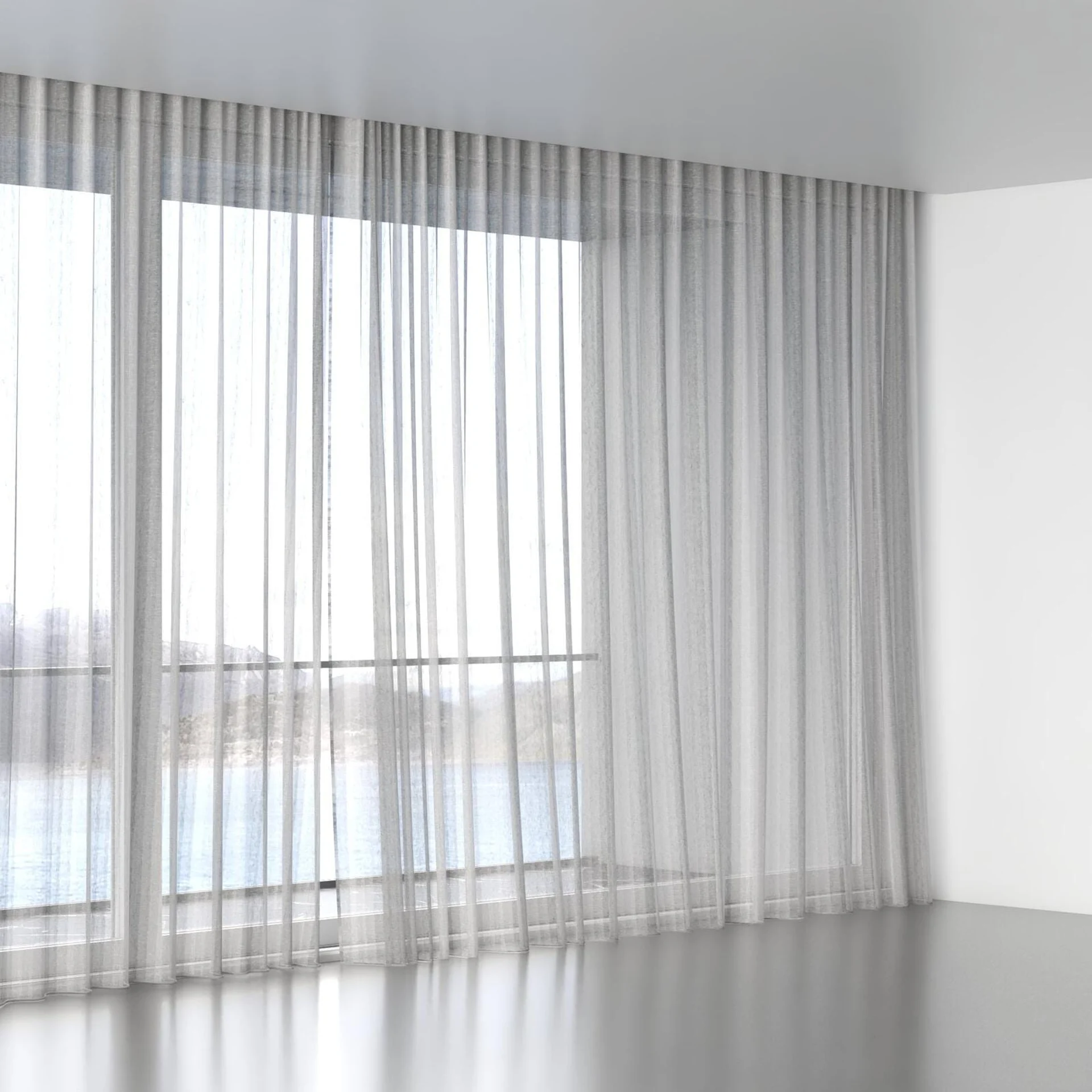 Full view of Aligned Mono, wave pleat