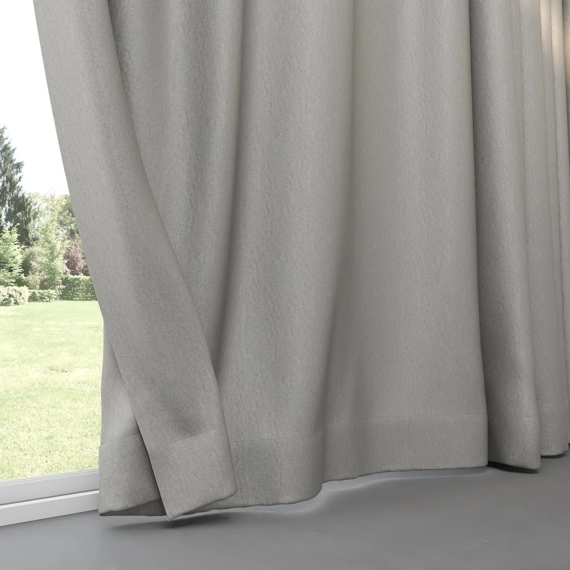 Bottom view of Infinite Birch, pinch pleat