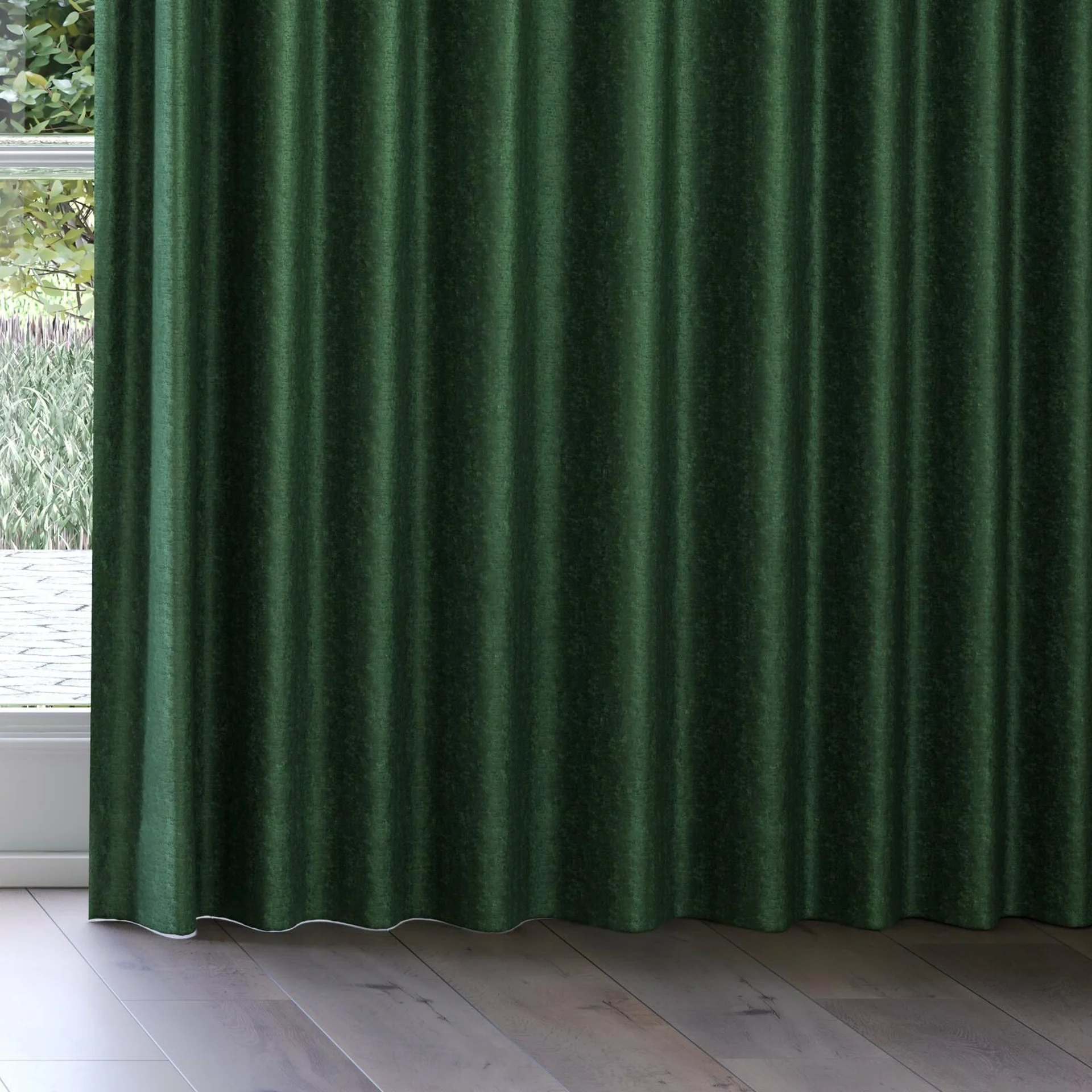 Bottom view of Hug Pine, on curtain rail