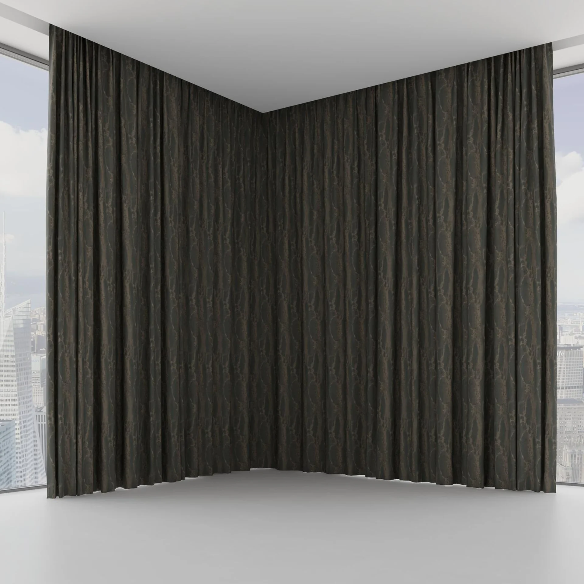 Front view of Anthology Onyx, on hidden rail