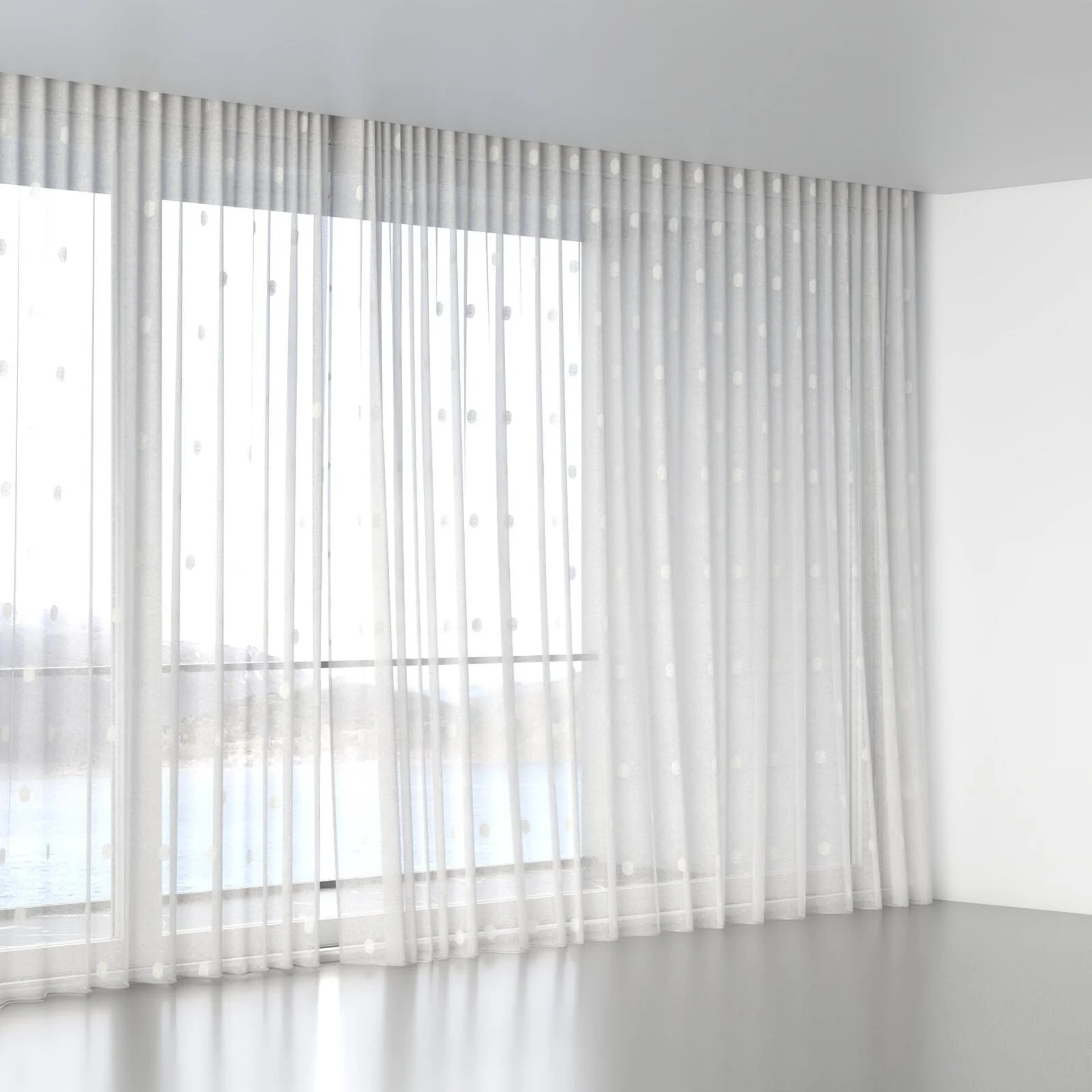 Full view of Gentle Creme, wave pleat