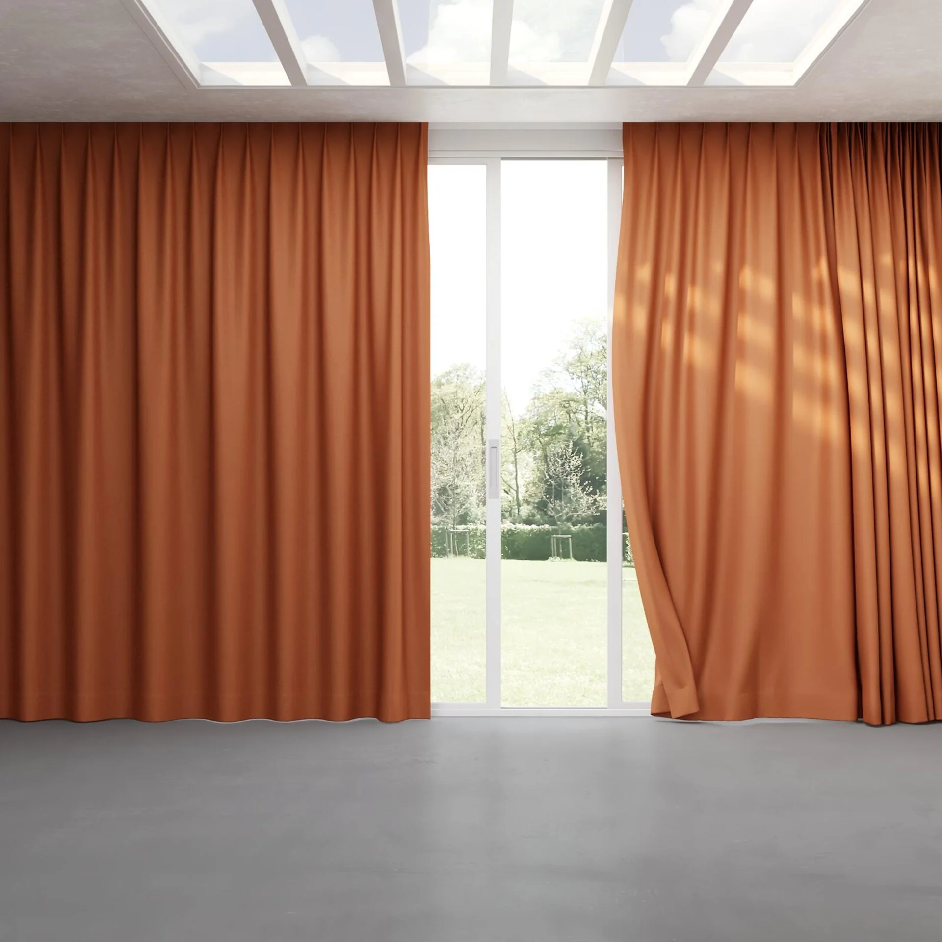 Full view of Brugge Terra, pinch pleat